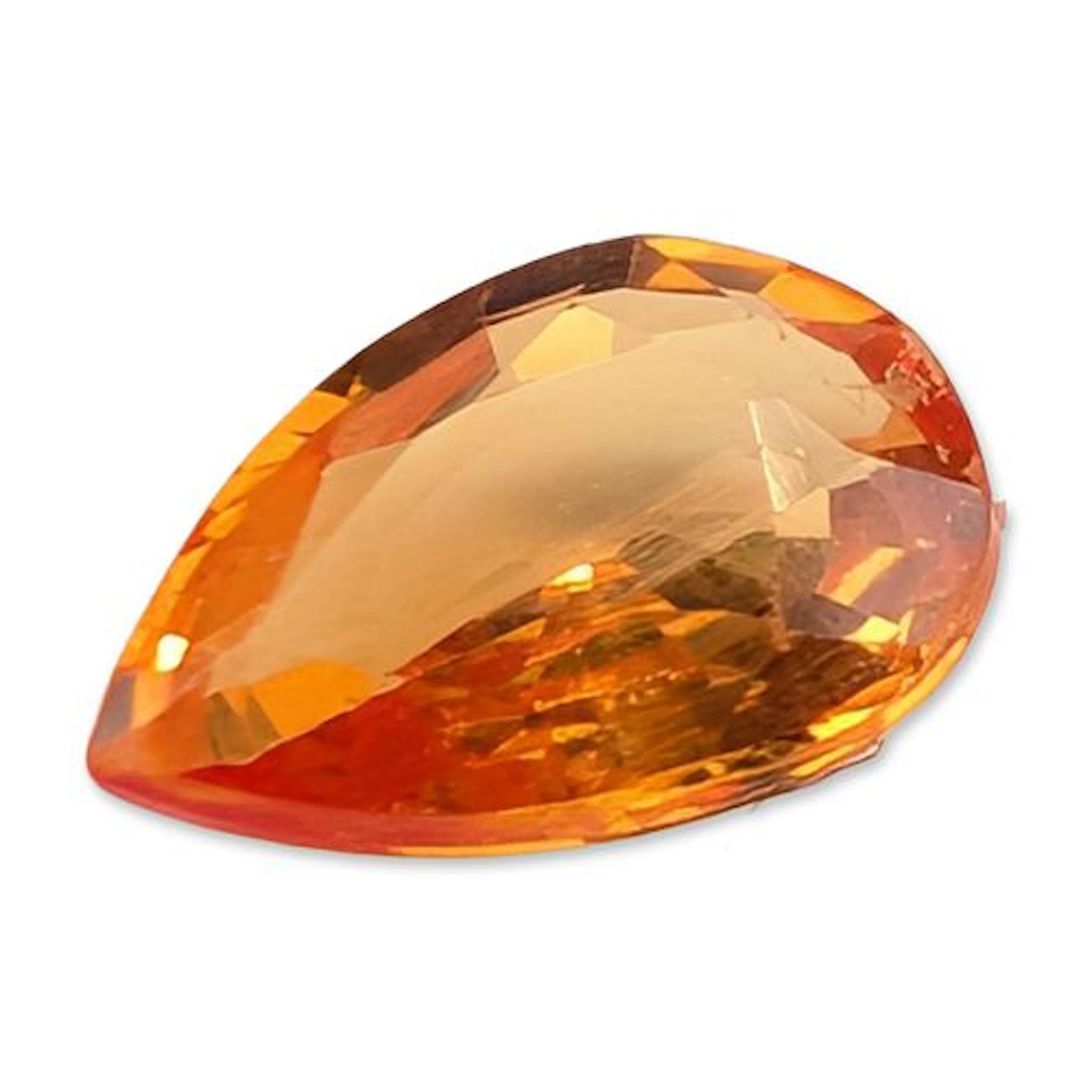 Pear Cut Orange Loose Sapphire Gemstone