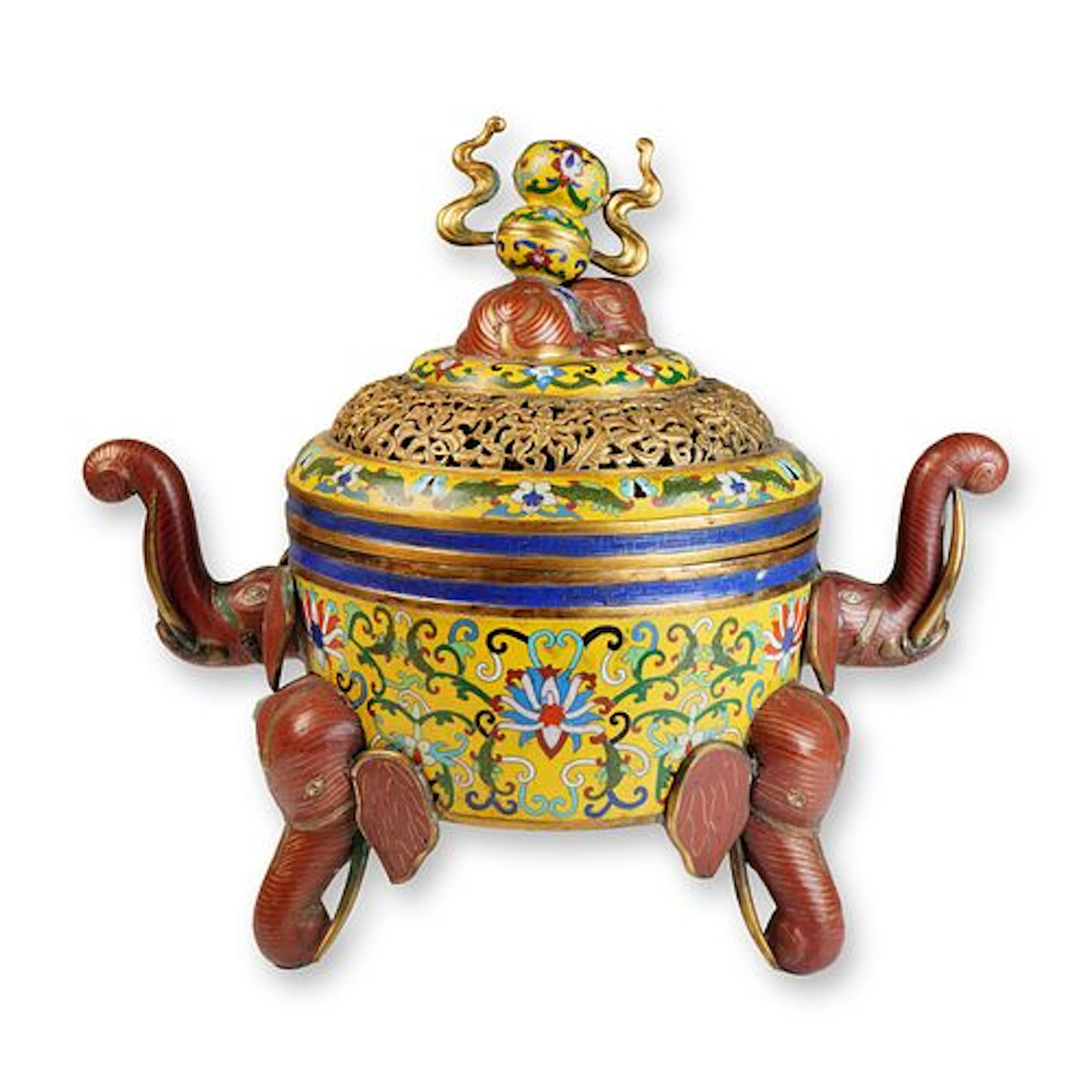 Cloisonne Elephant Feet Censer