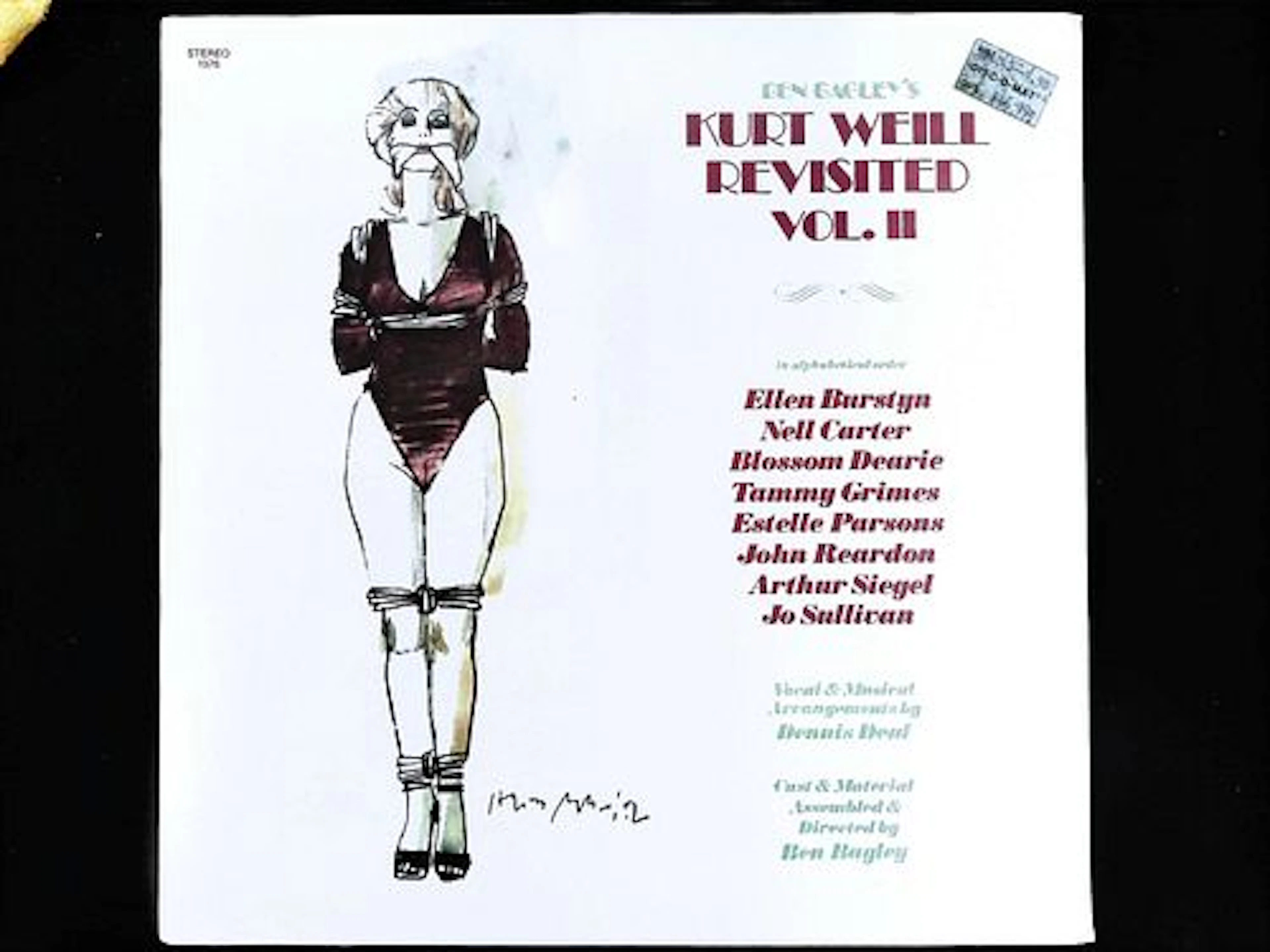 Vintage Ben Bagley's Kurt Weill Revisited Vol. II Vinyl Album Cover STEREO 1376