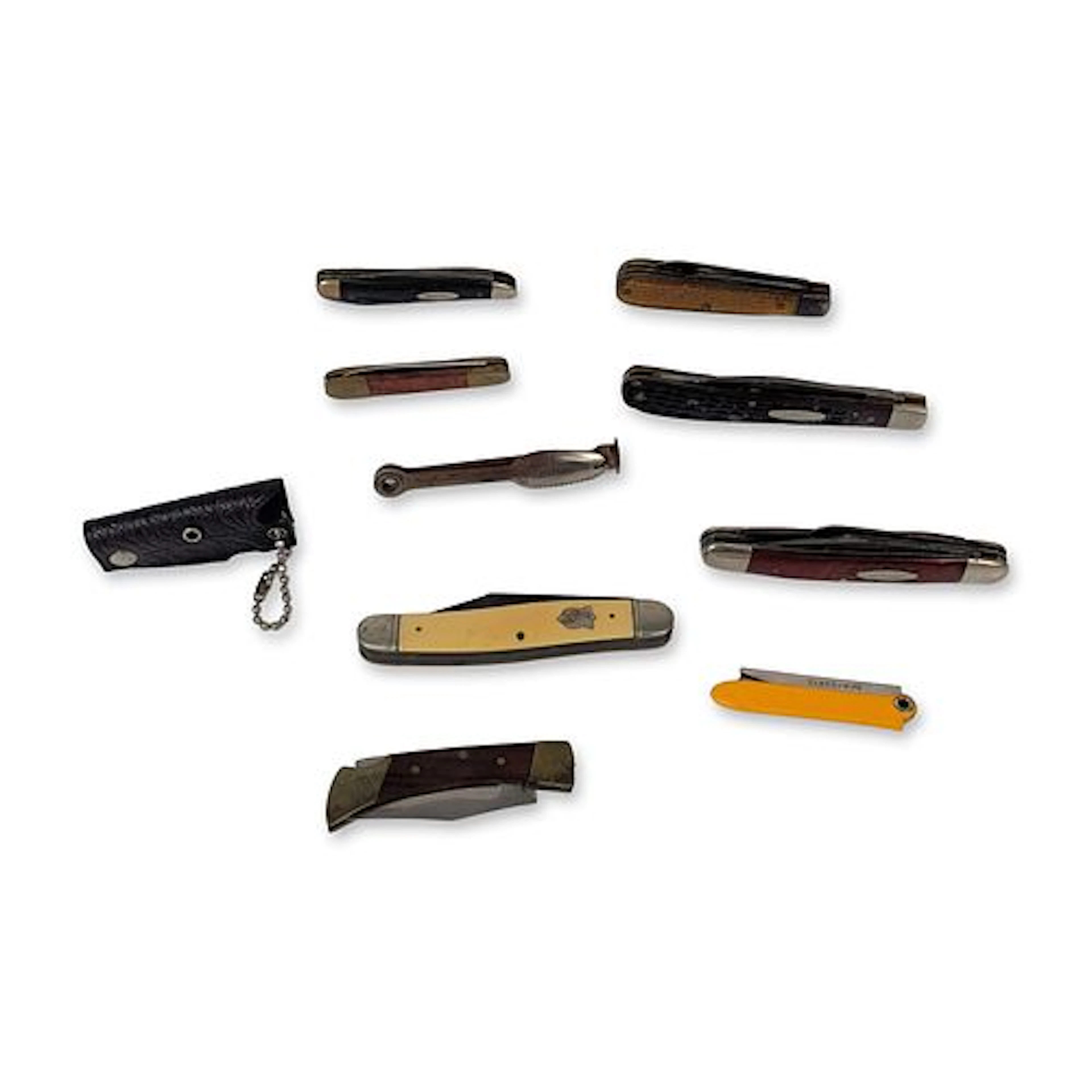 10pc Vintage Case XX and Camillus Vintage Pocket Knives and Folding