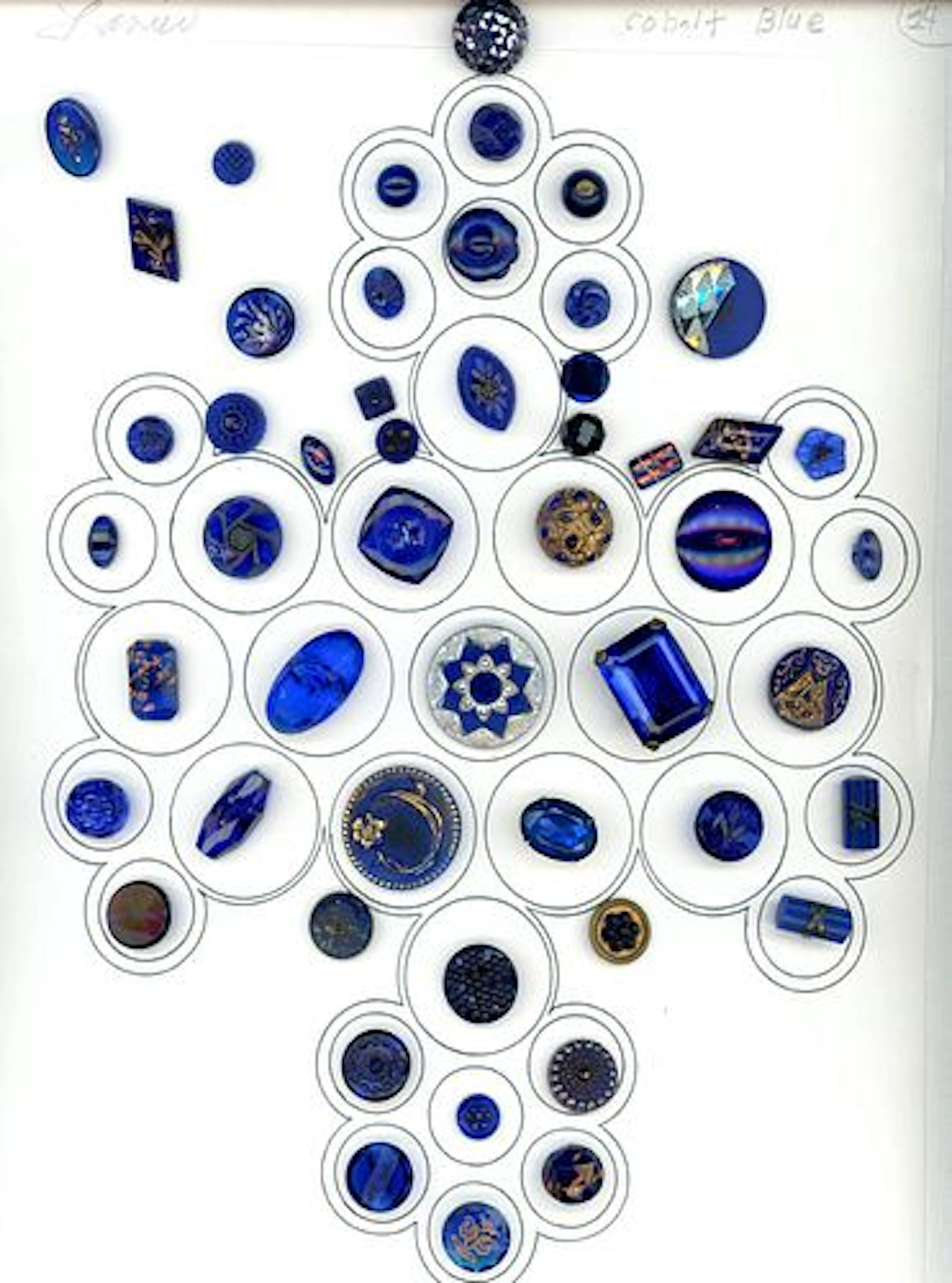 A CARD OF DIVISION ONE SPECIAIZED GLASS BUTTONS
