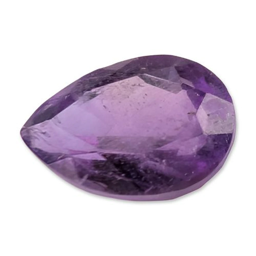 Faceted Pear Cut Amethyst Gemstone