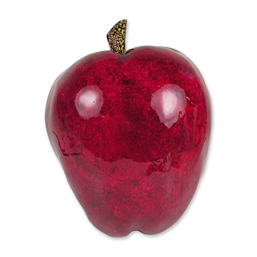 Mamalu Wood Hand-Carved Art Wood Apple Sculpture