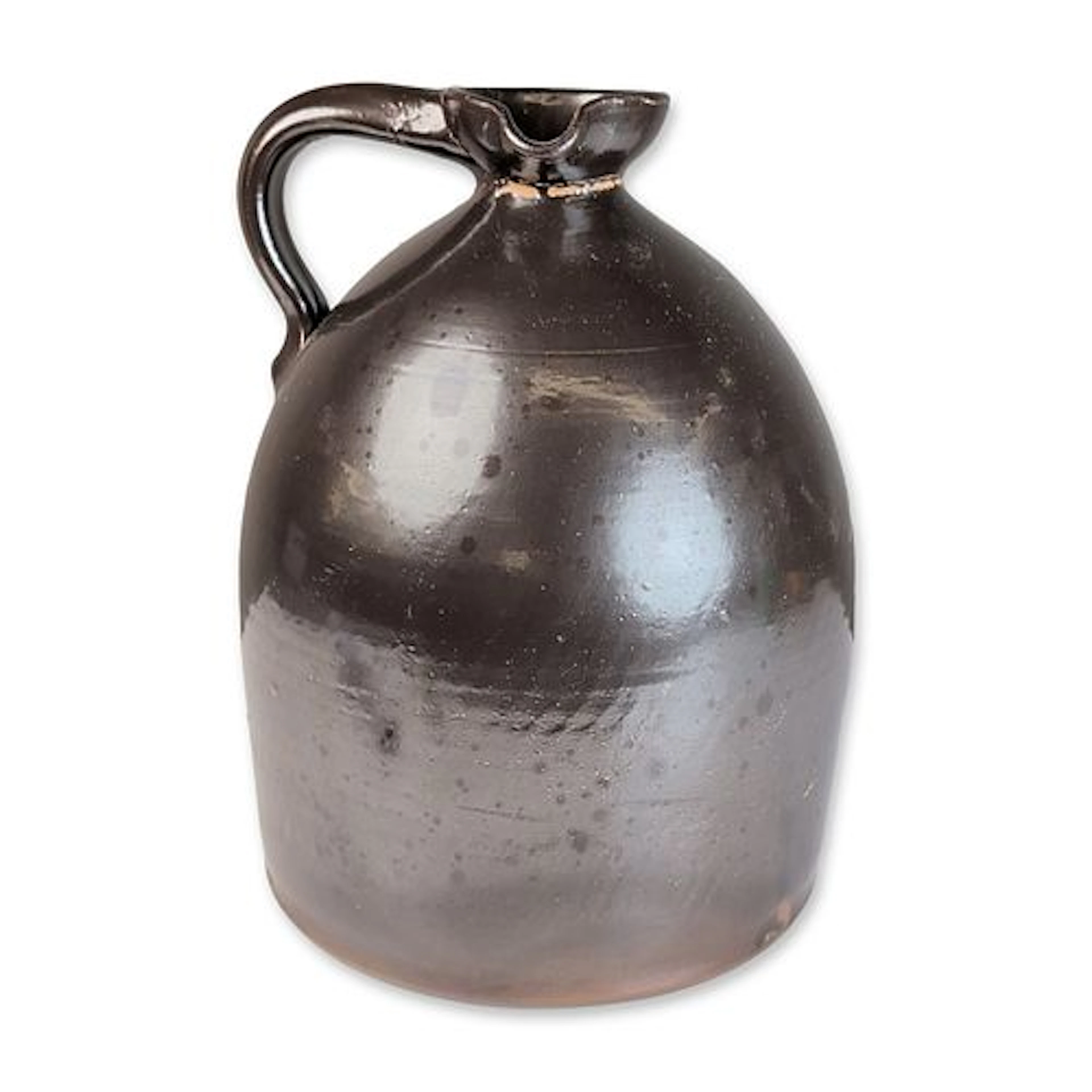 American Albany-Style Slip Glazed Stoneware Pinched Lip Spout Jug