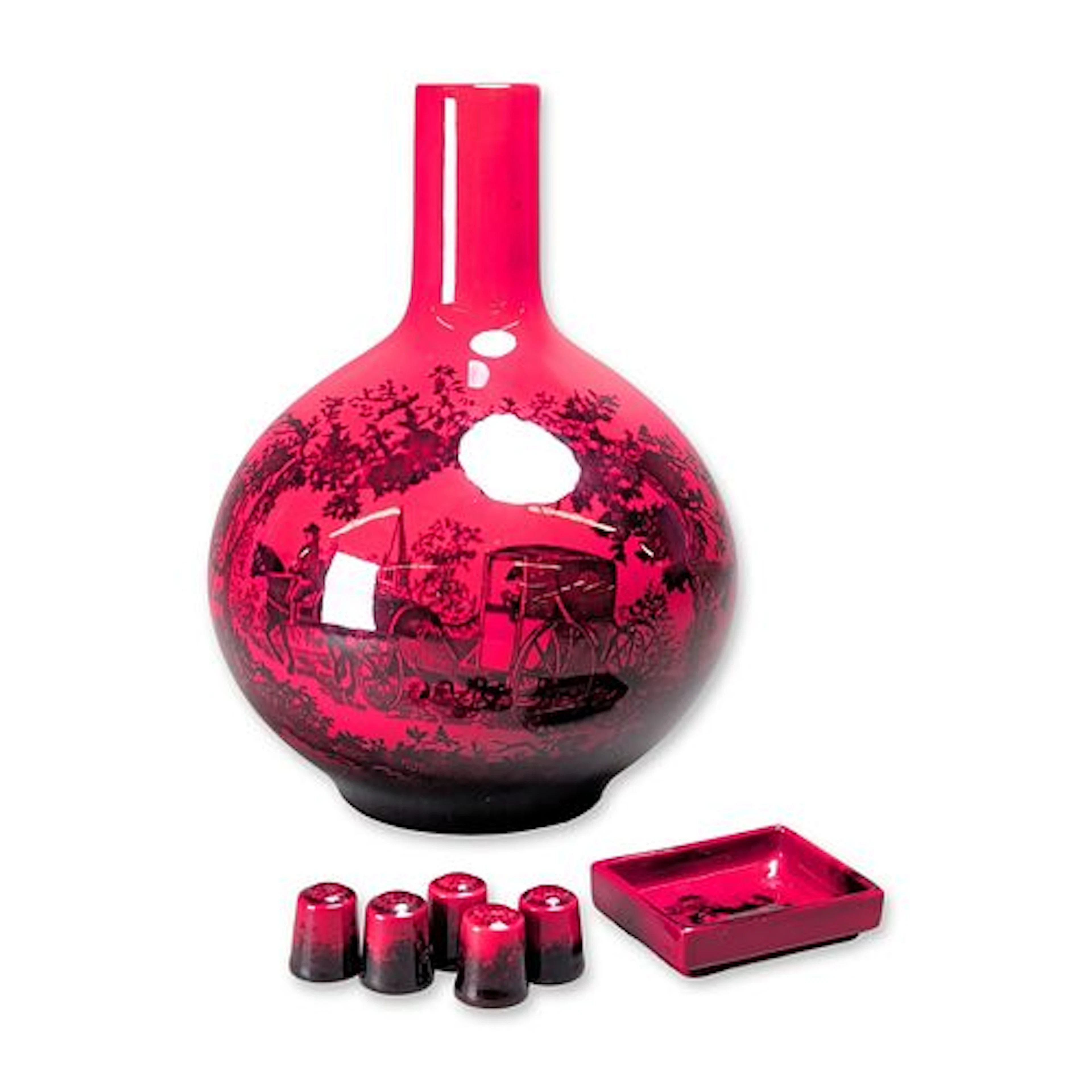 Royal Doulton Flambe Woodcut Ceramic Set