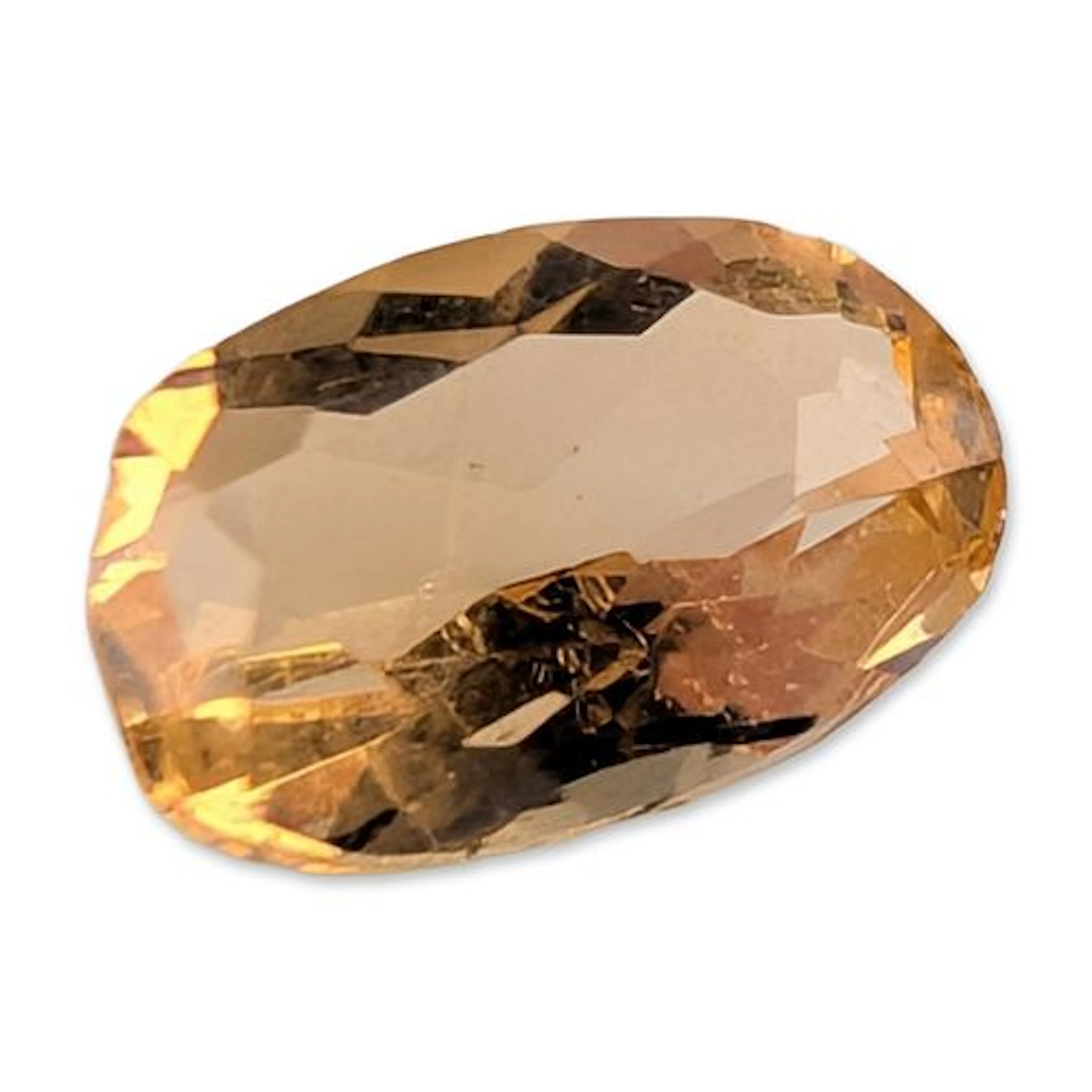 Oval Honey-Yellow Faceted Gemstone