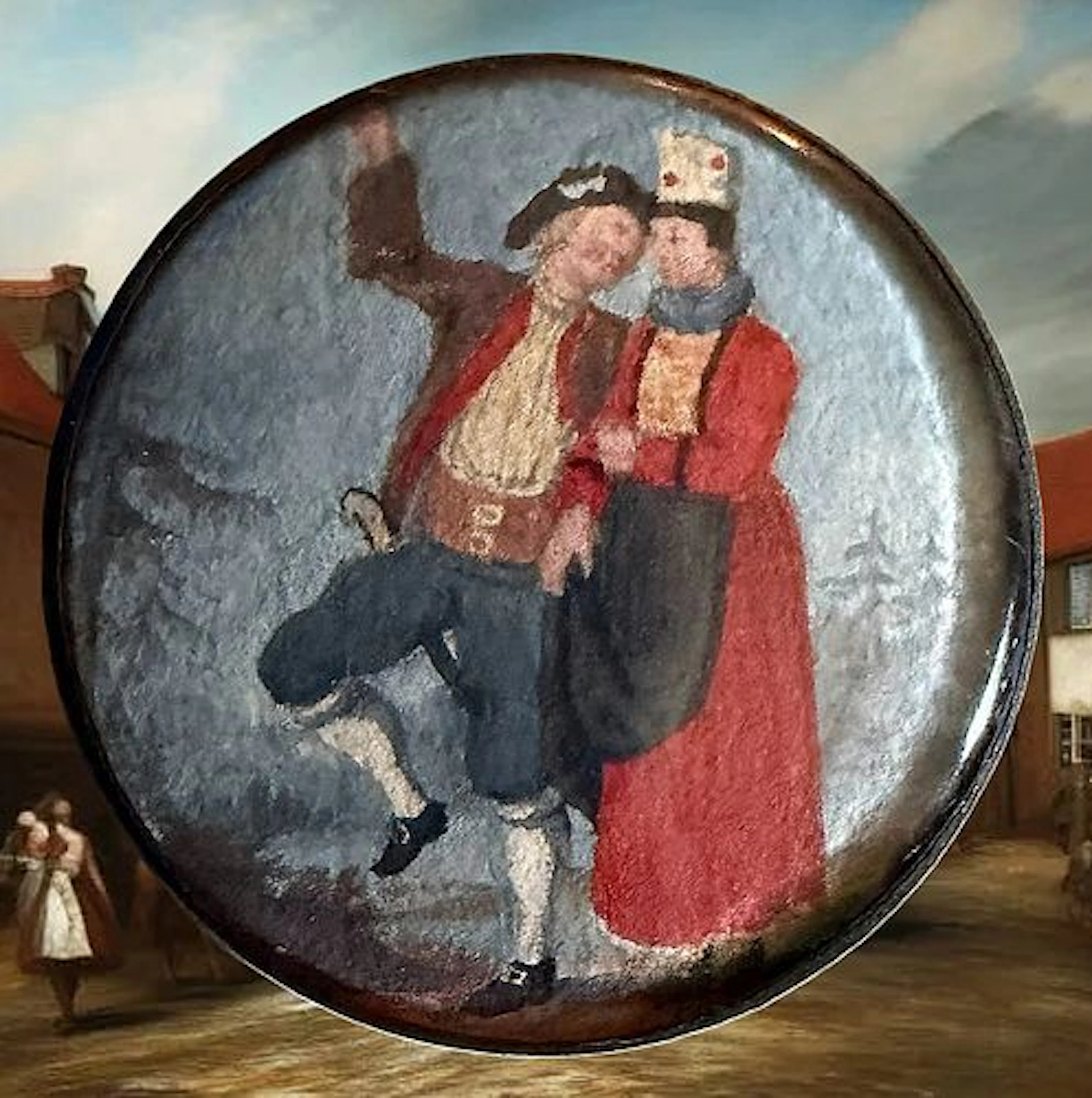 A DIVISION ONE PAINTED UNDER GLASS BUTTON