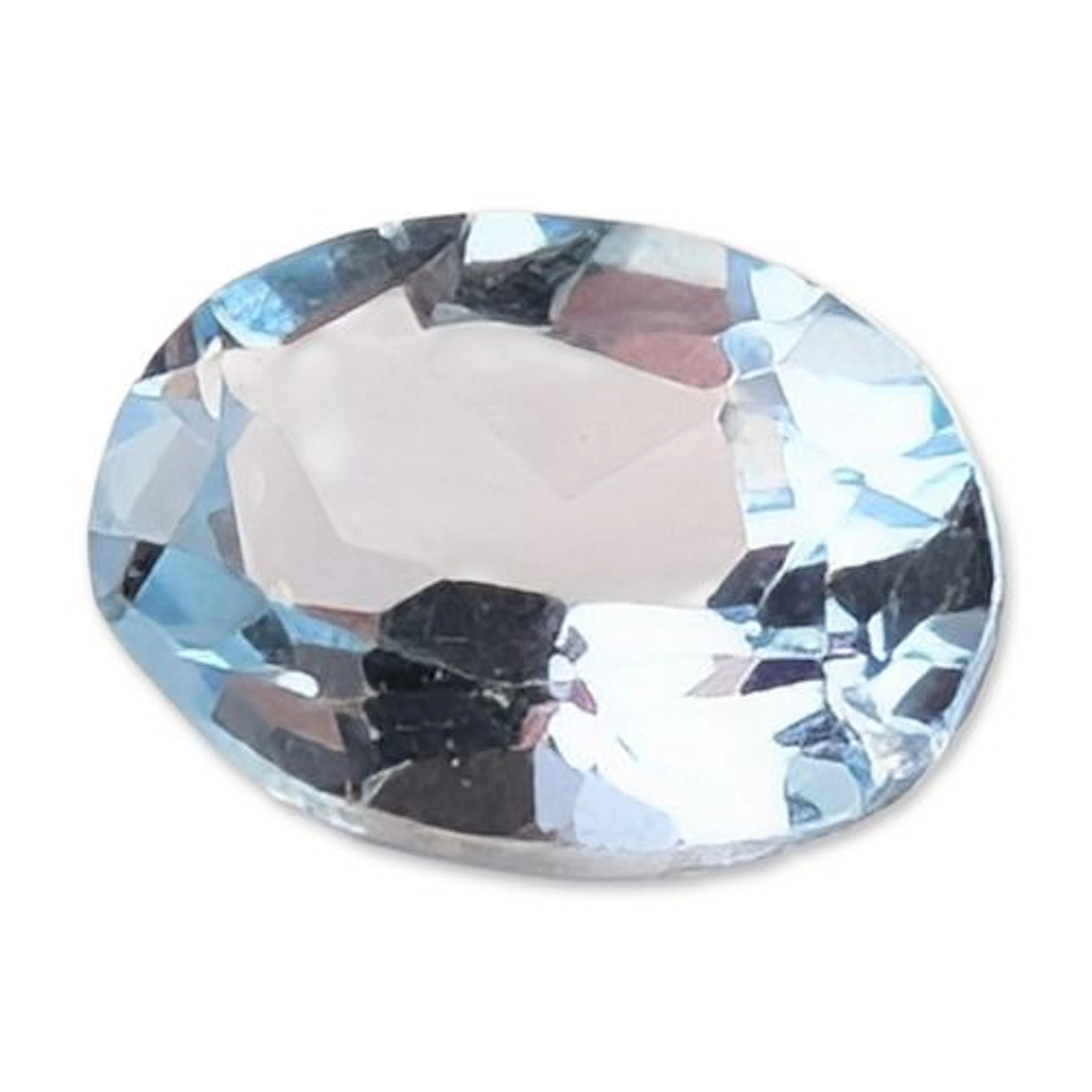 Oval Faceted Pale Blue Topaz Gemstone