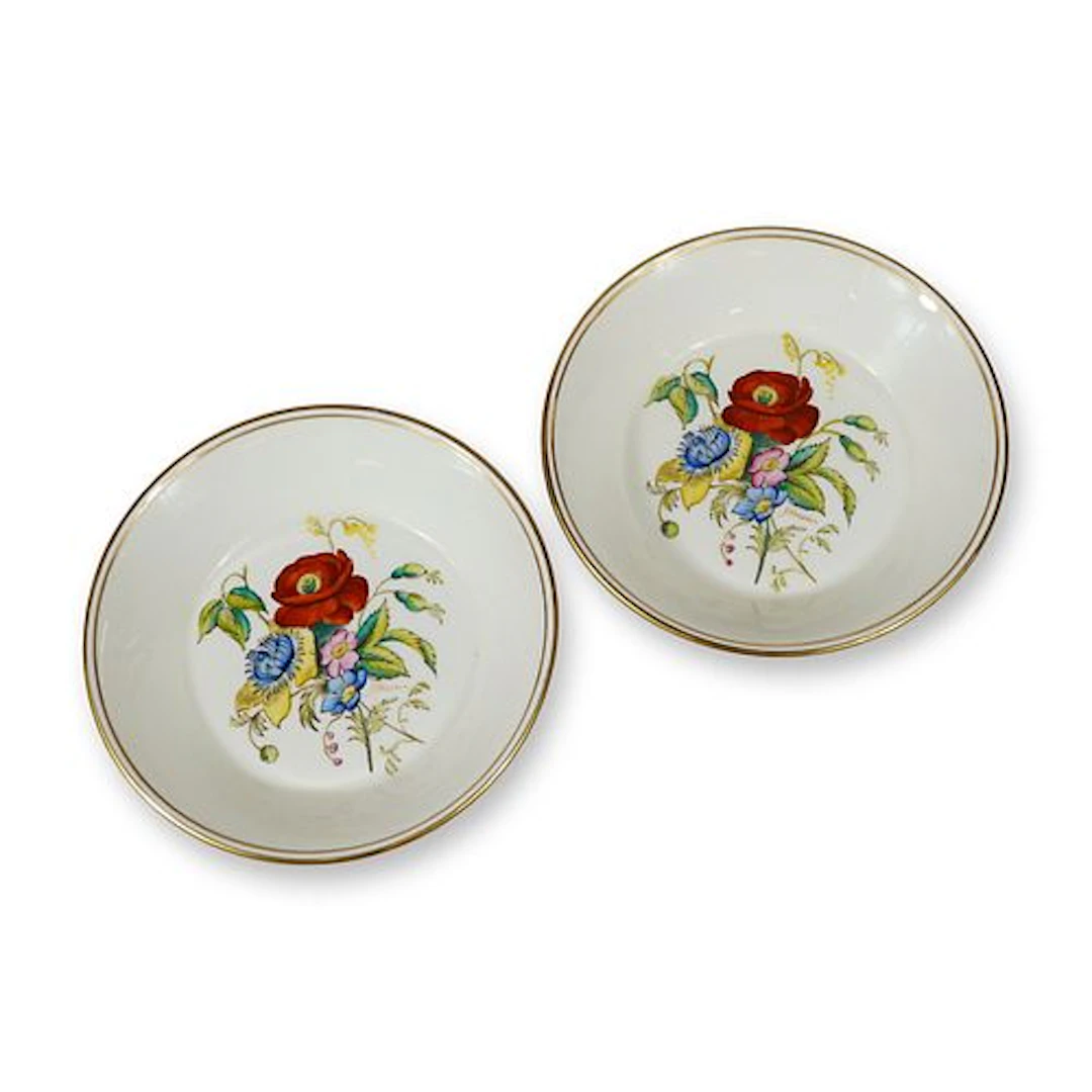 Pair of Wedgwood Bone China Posy Sprays Pattern Bowls