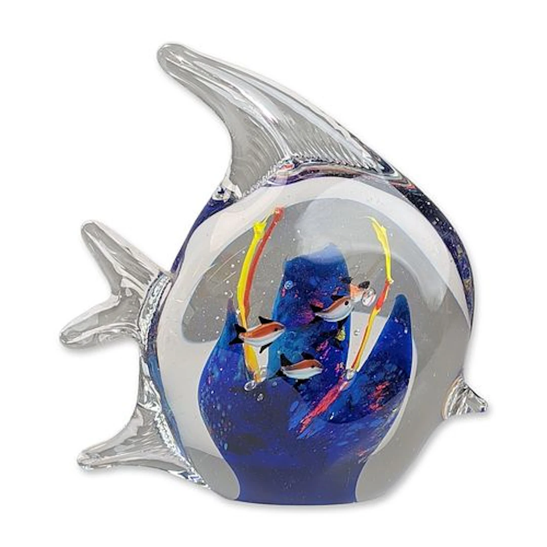 Murano Style Blown Art Glass Aquarium Fish Figurine