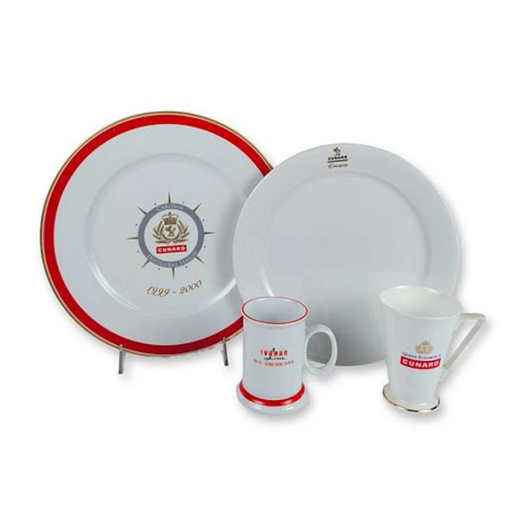4pc Porsgrund & Wren Giftware Mixed Cunard Line Commemorative Ceramics