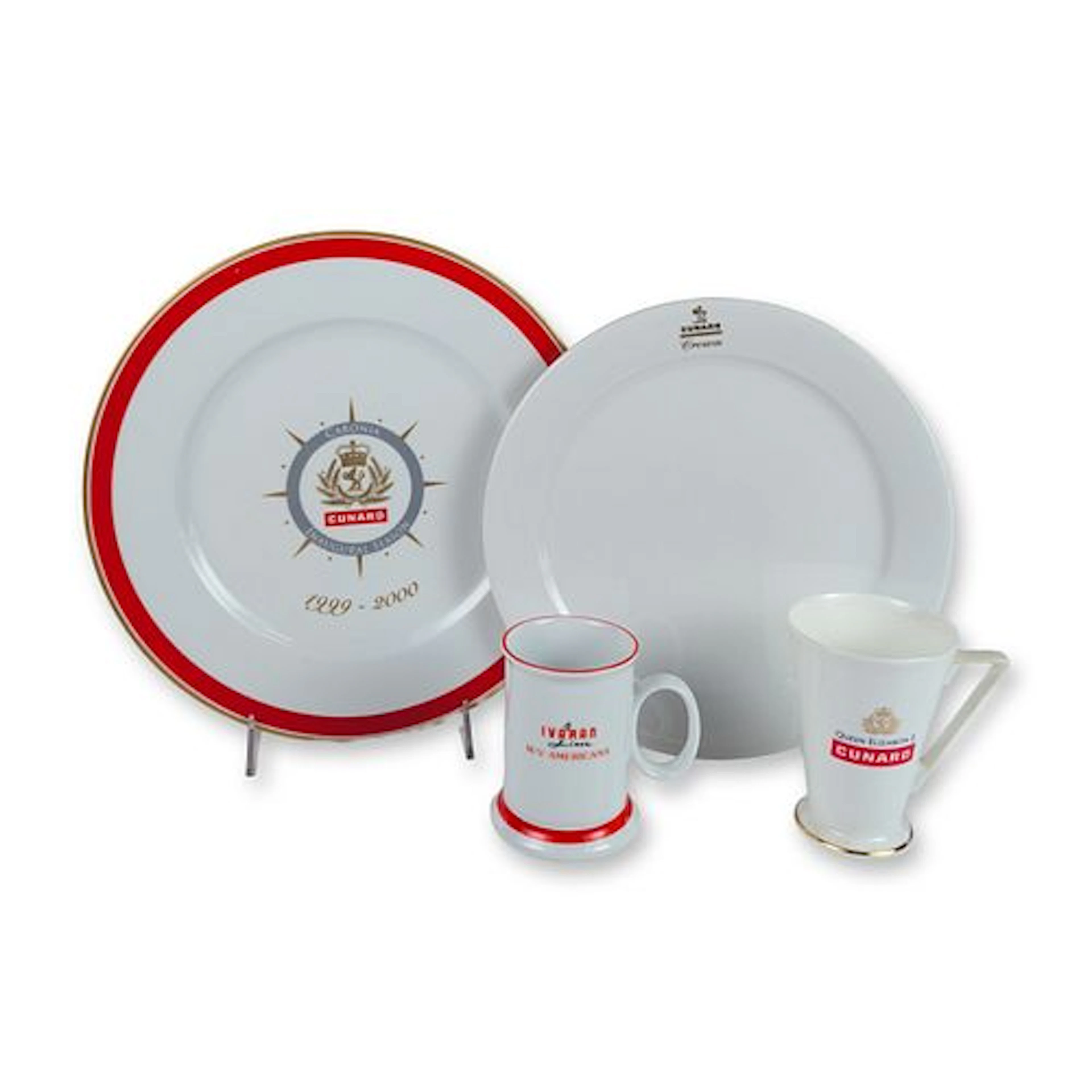 4pc Porsgrund & Wren Giftware Mixed Cunard Line Commemorative Ceramics