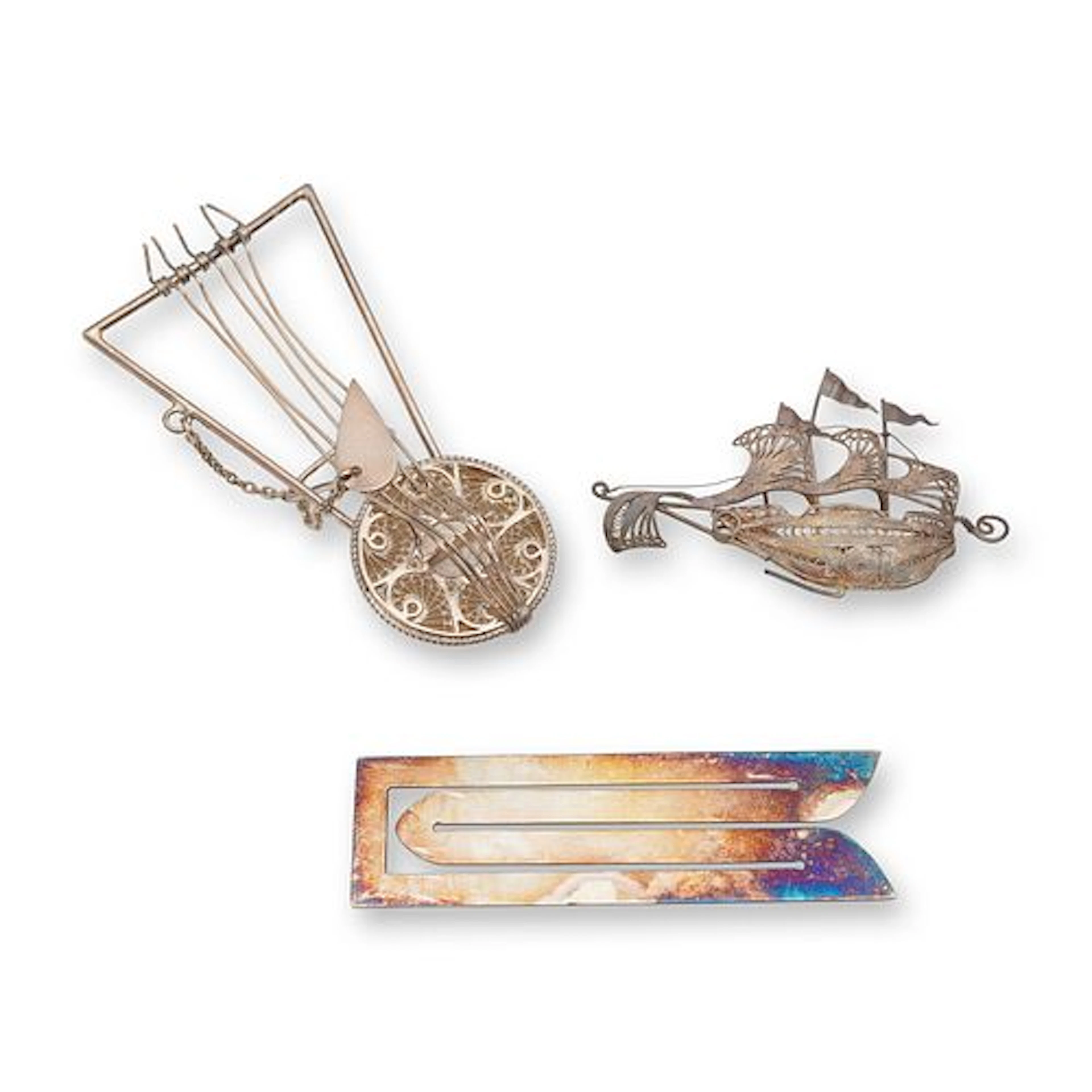 3pc Sterling Silver Items Including Robbe & Berking Bookmark