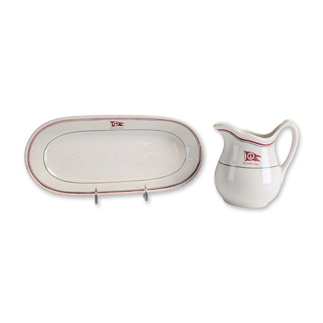 2pc Luckenbach Line Steamship China Creamer and Dish