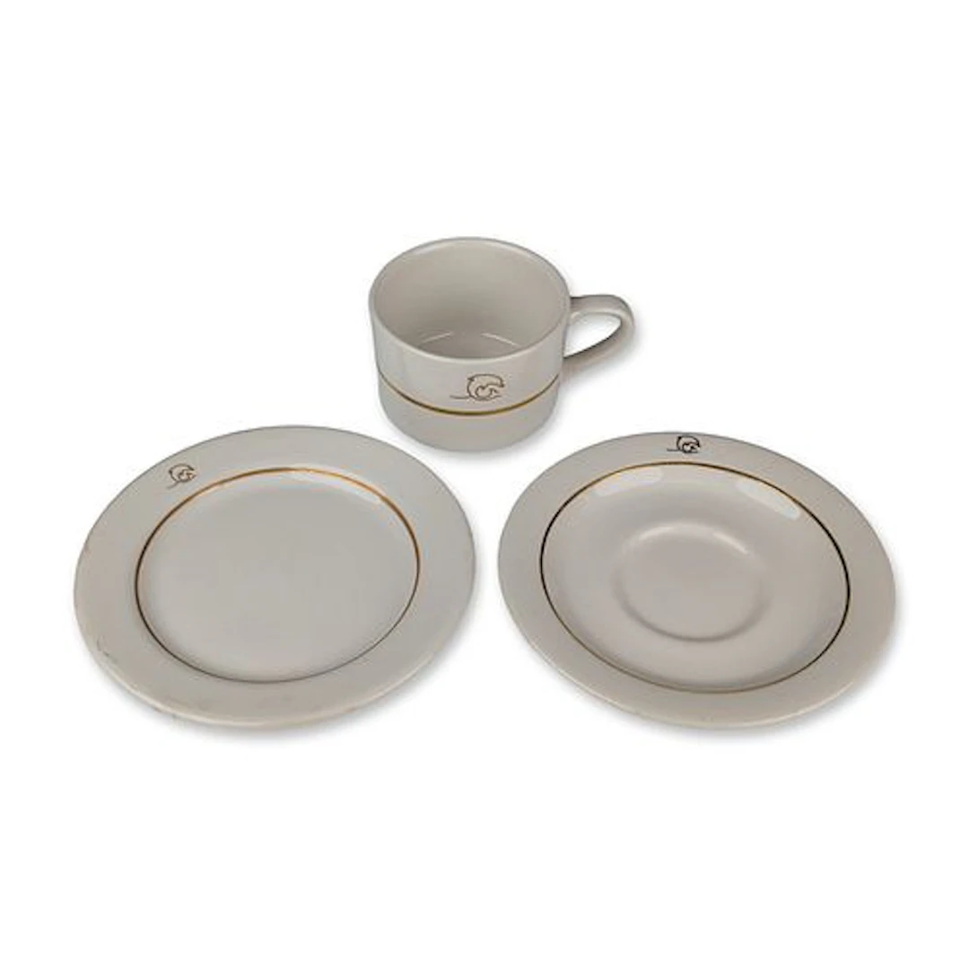 3pc Medallion Sterling China Company Dolphin Tea Service Set