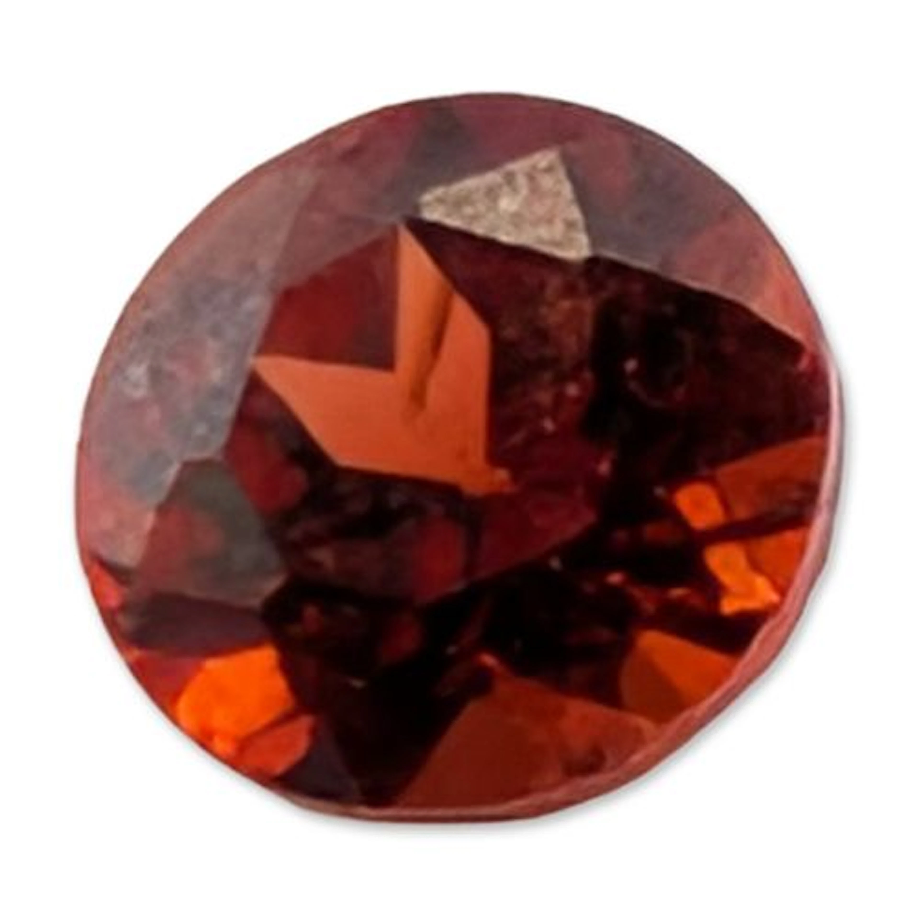 Round Brilliant Cut Orangey-Red Loose Garnet Gemstone