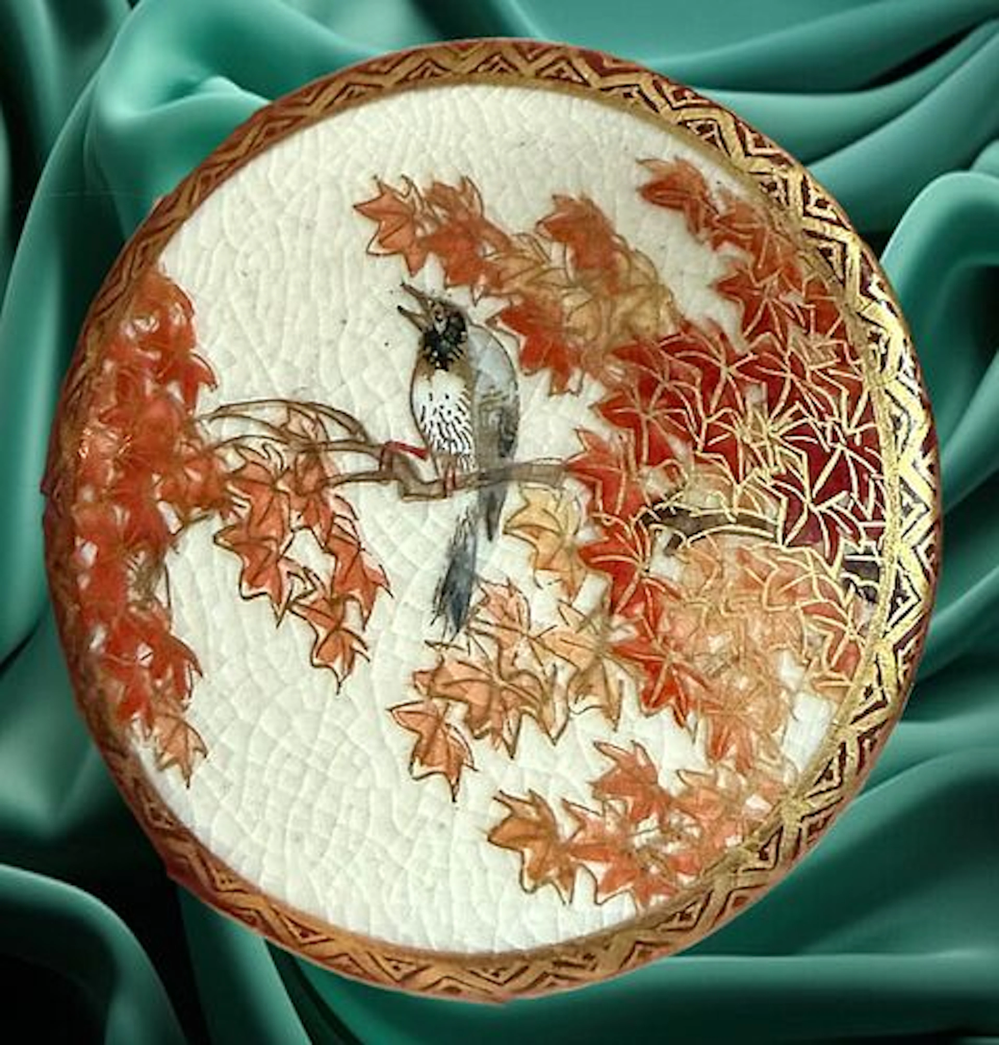 A DIVISION THREE PICTORIAL SATSUMA BUTTON