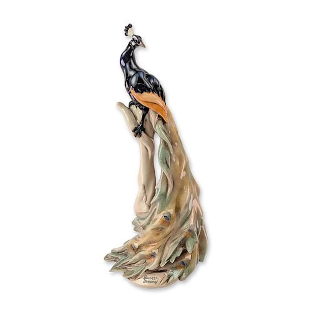 Giuseppe Armani Florence Porcelain Peacock Sculpture 7874
