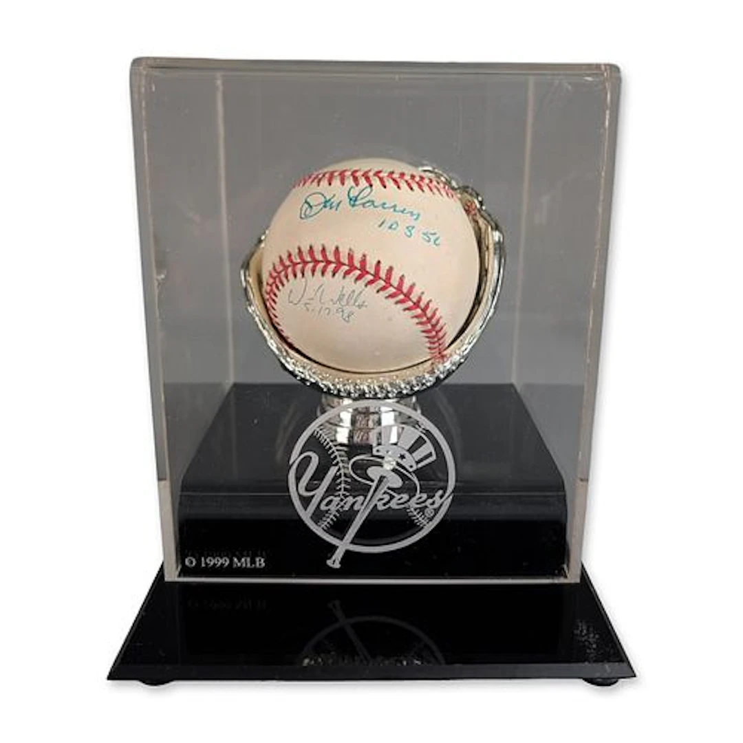 Don Larsen and David Wells New York Yankees Perfect Game Signed Baseball w/ COA