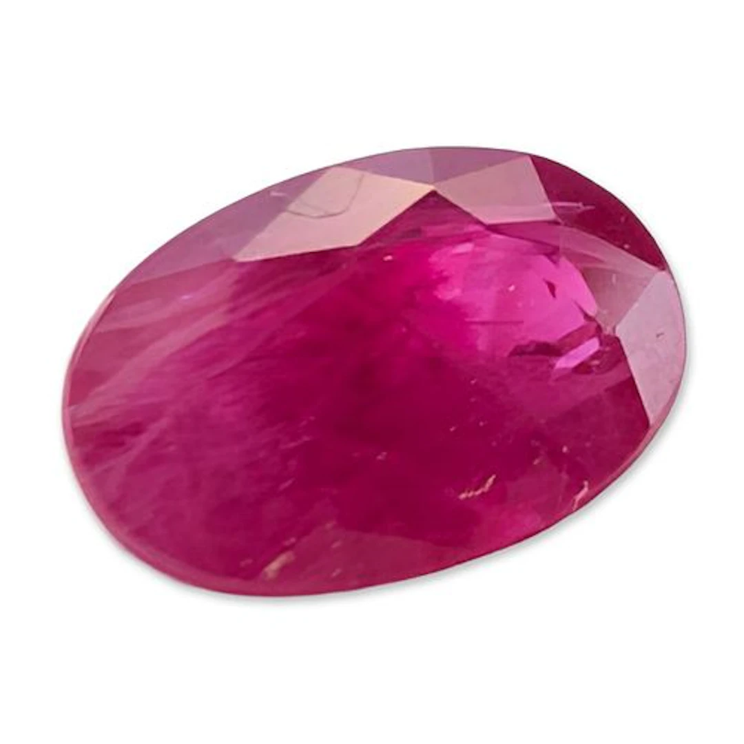 Loose Oval Cut Pinkish Red Ruby
