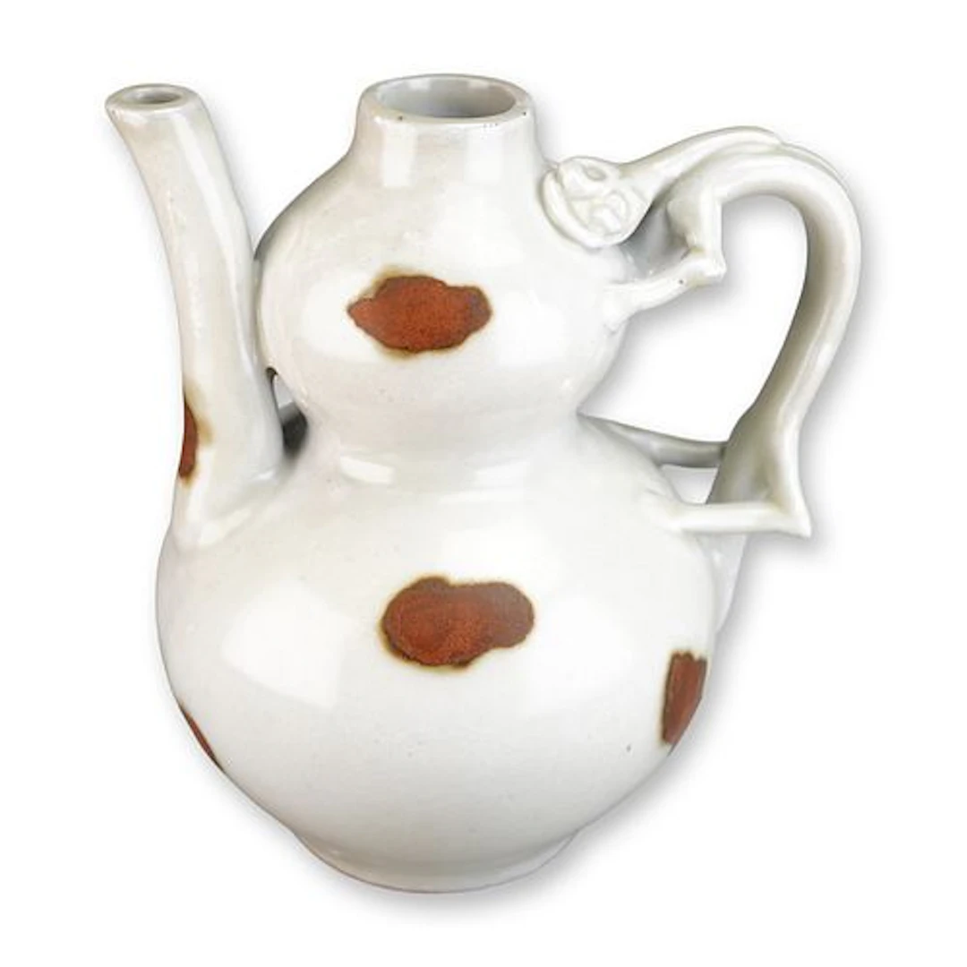 Chinese Qingbai Spotted Double Gourd Ewer