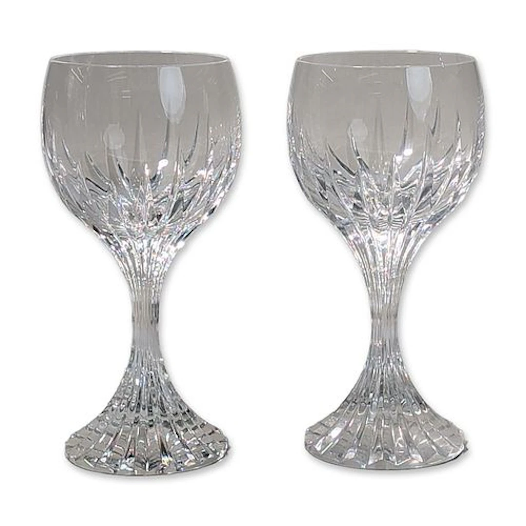 Pair of Baccarat Massena Crystal Wine Glasses
