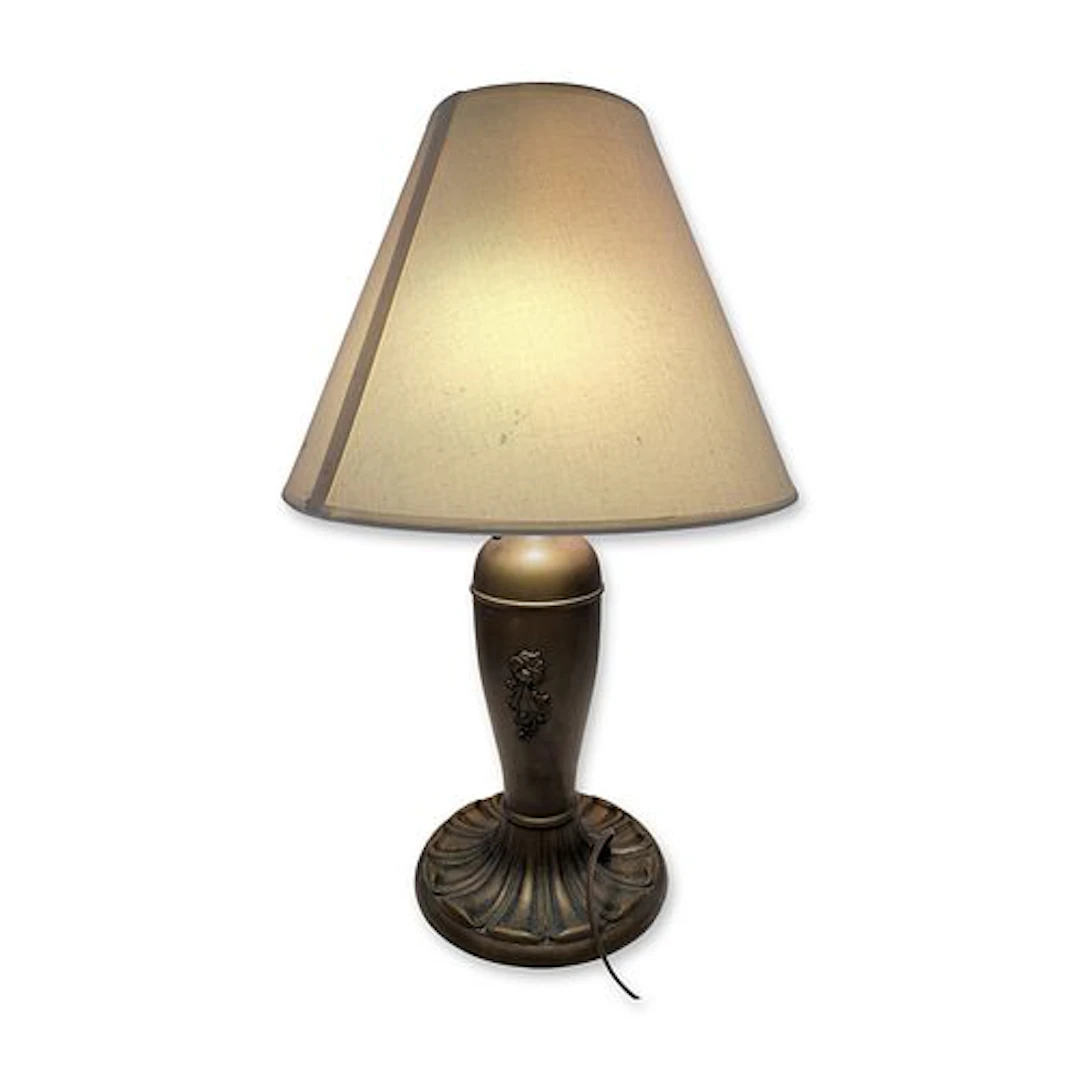 Neoclassical Style Cast Metal Two Light Table Lamp