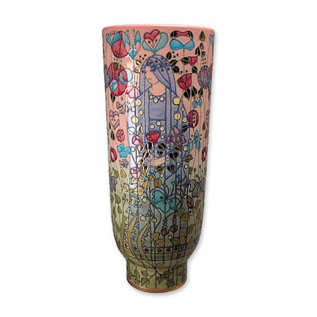 Dennis Chinaworks Sally Tuffin Limited Edition Art Nouveau Style Vase
