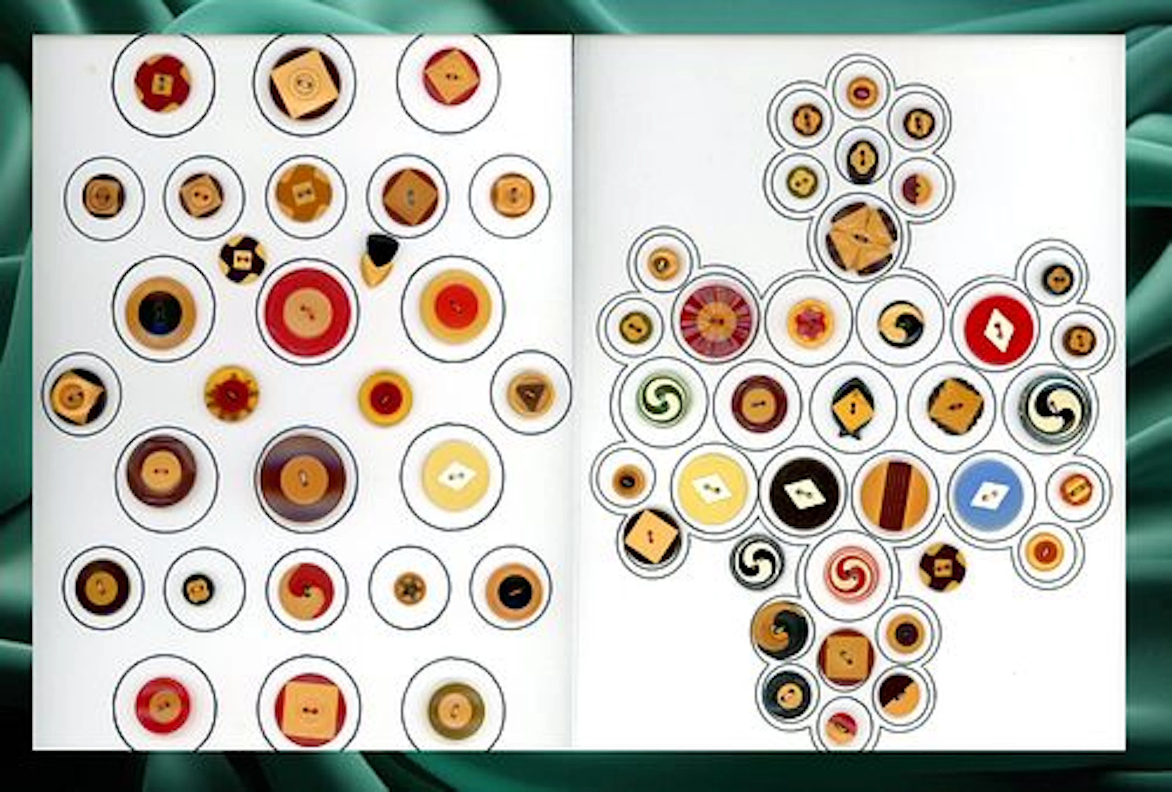 2 CARDS OF DIVISION THREE BAKELITE BUTTONS