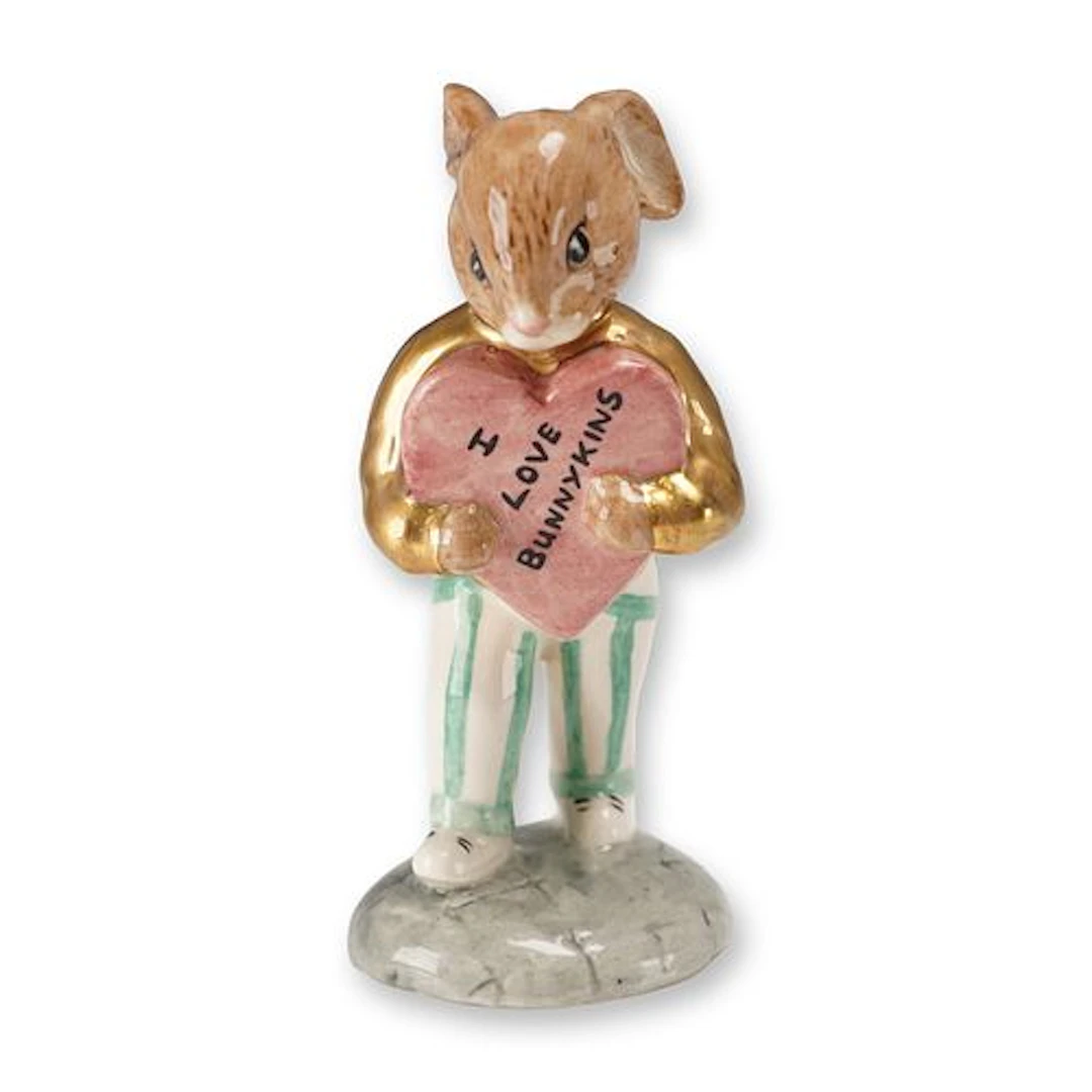 Royal Doulton Bunnykins Gold Colorway Figurine, Sweetheart DB174