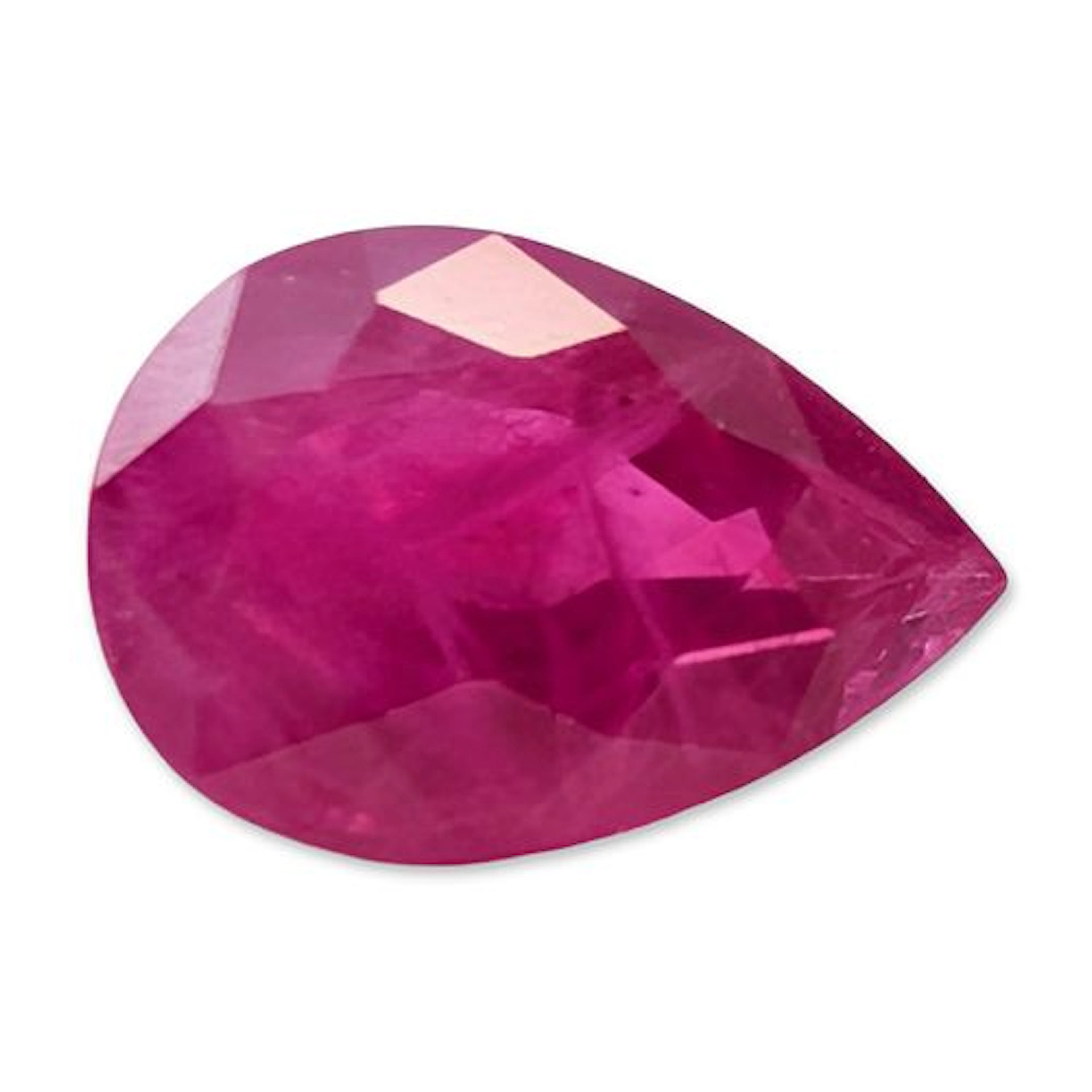 Pear Cut Pinkish Red Faceted Ruby Gemstone