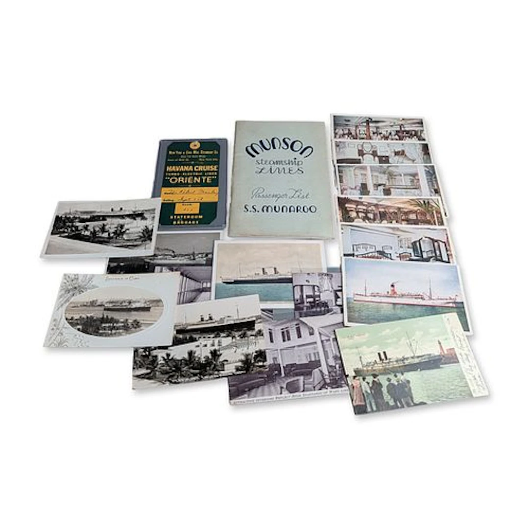 17pc Vintage Ocean Liner Ephemera and Travel Diary Collection