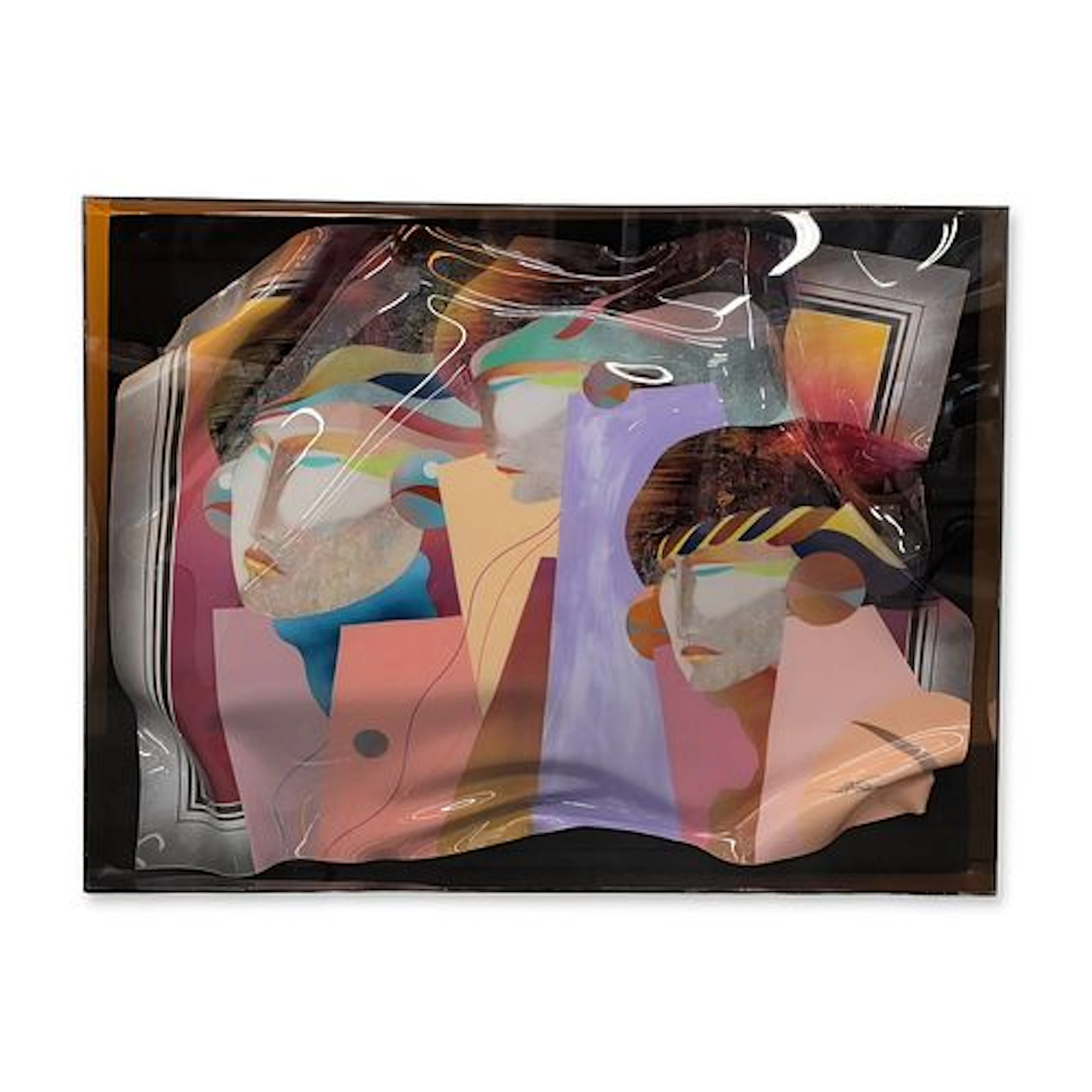 Ned Moulton (American b. 1937) Molded Painted Plexiglass Relief Sculpture