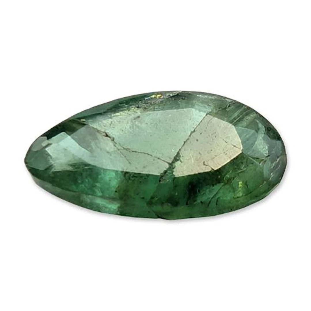 Natural Green Emerald Pear Cut Gemstone