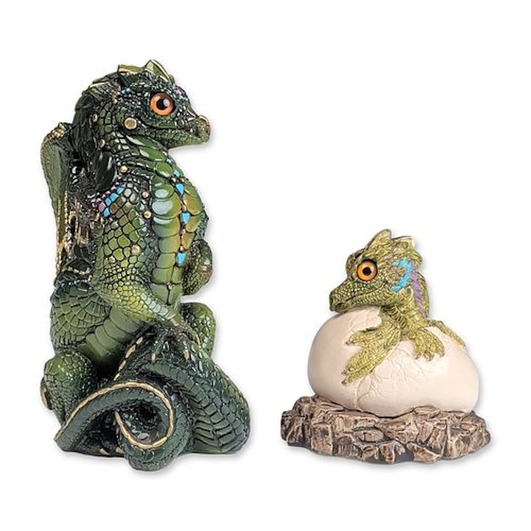 2pc Windstone Editions Melody Pena Cast Mineral Stone Dragon Figurines