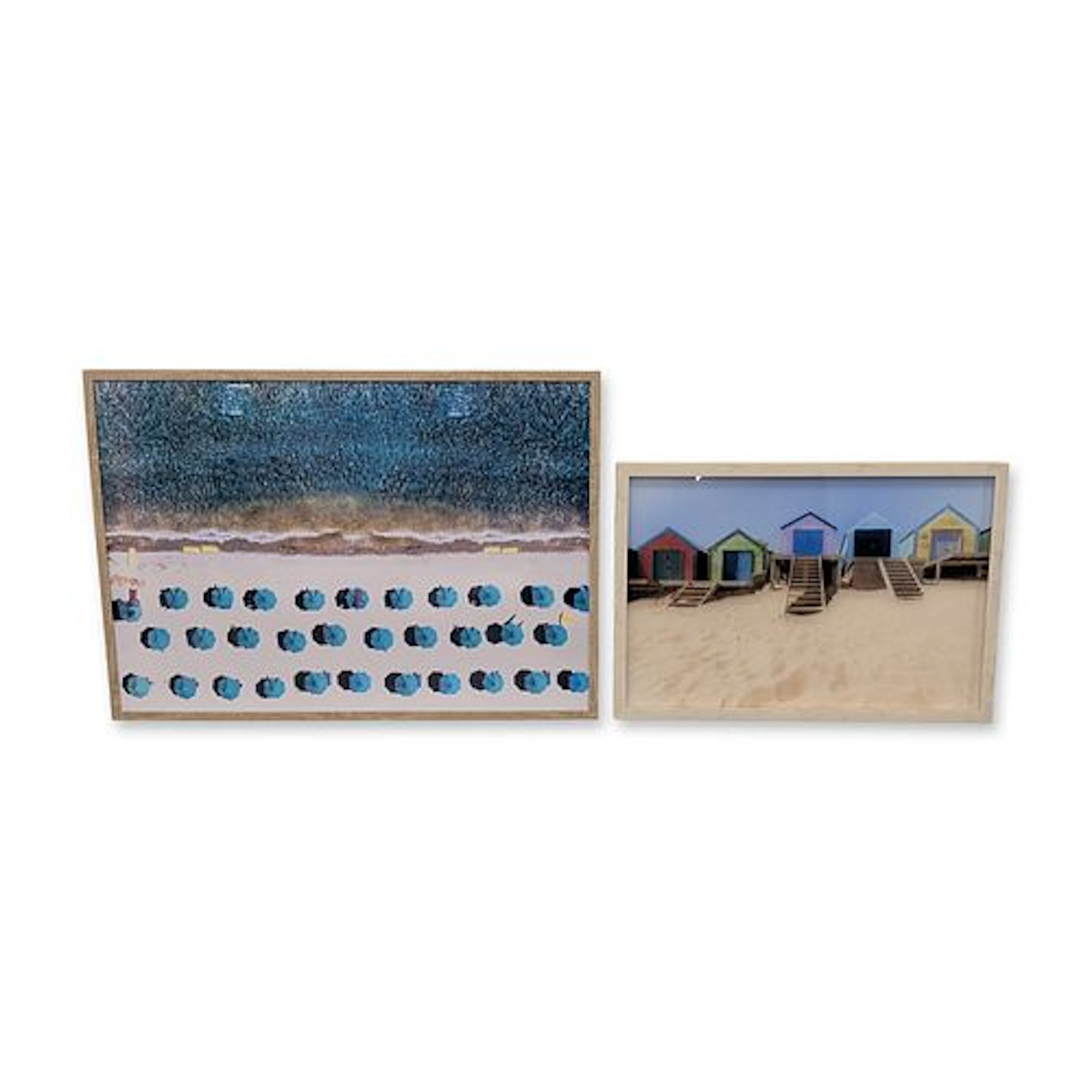 2pc Contemporary Beach Themed Decorative Framed Prints
