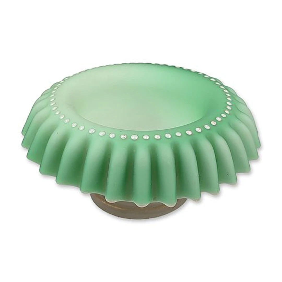 Victorian Cased Satin Glass Jeweled Bobeche