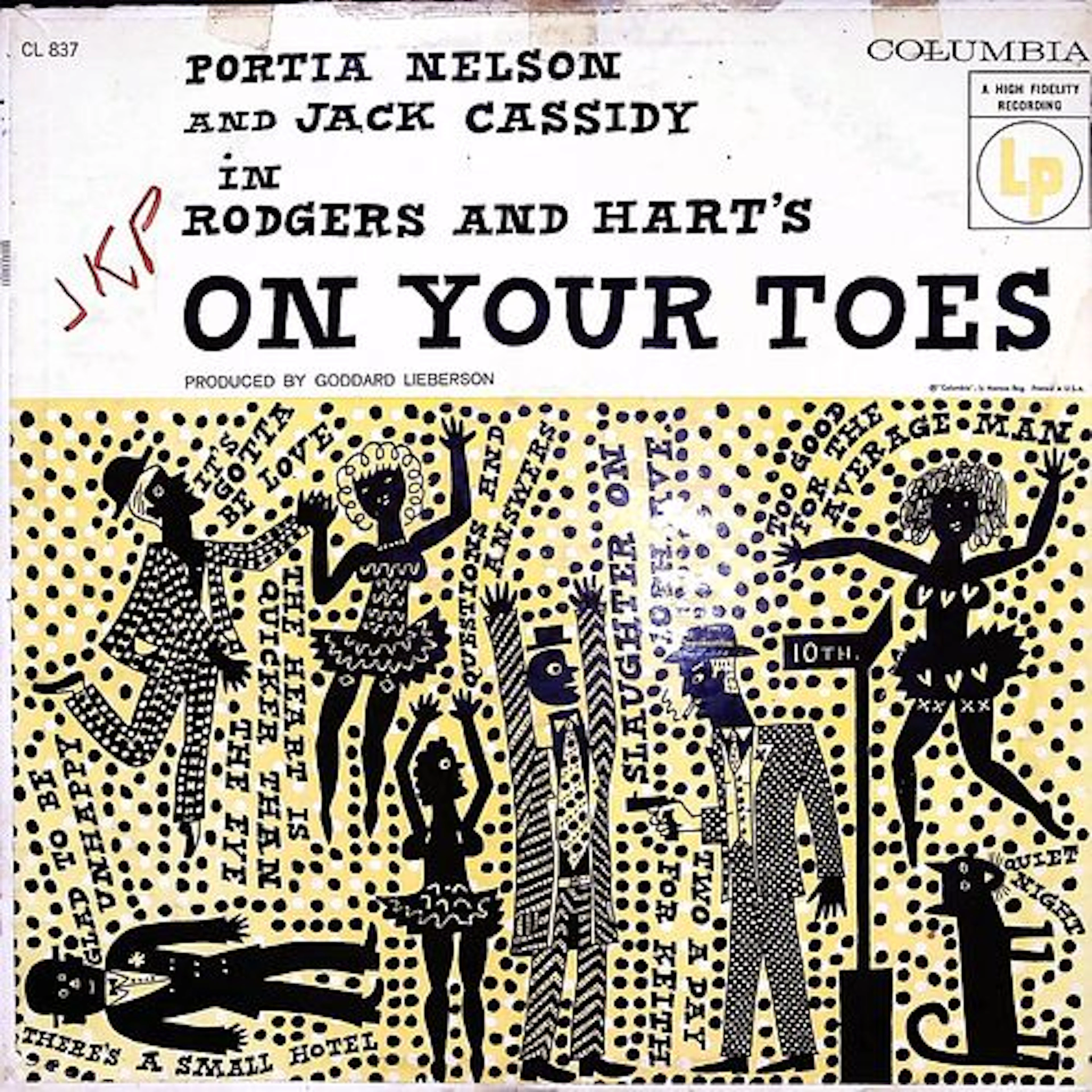 Rodgers & Harts ON YOUR TOES Columbia Records LP, CL 837, featuring Portia
