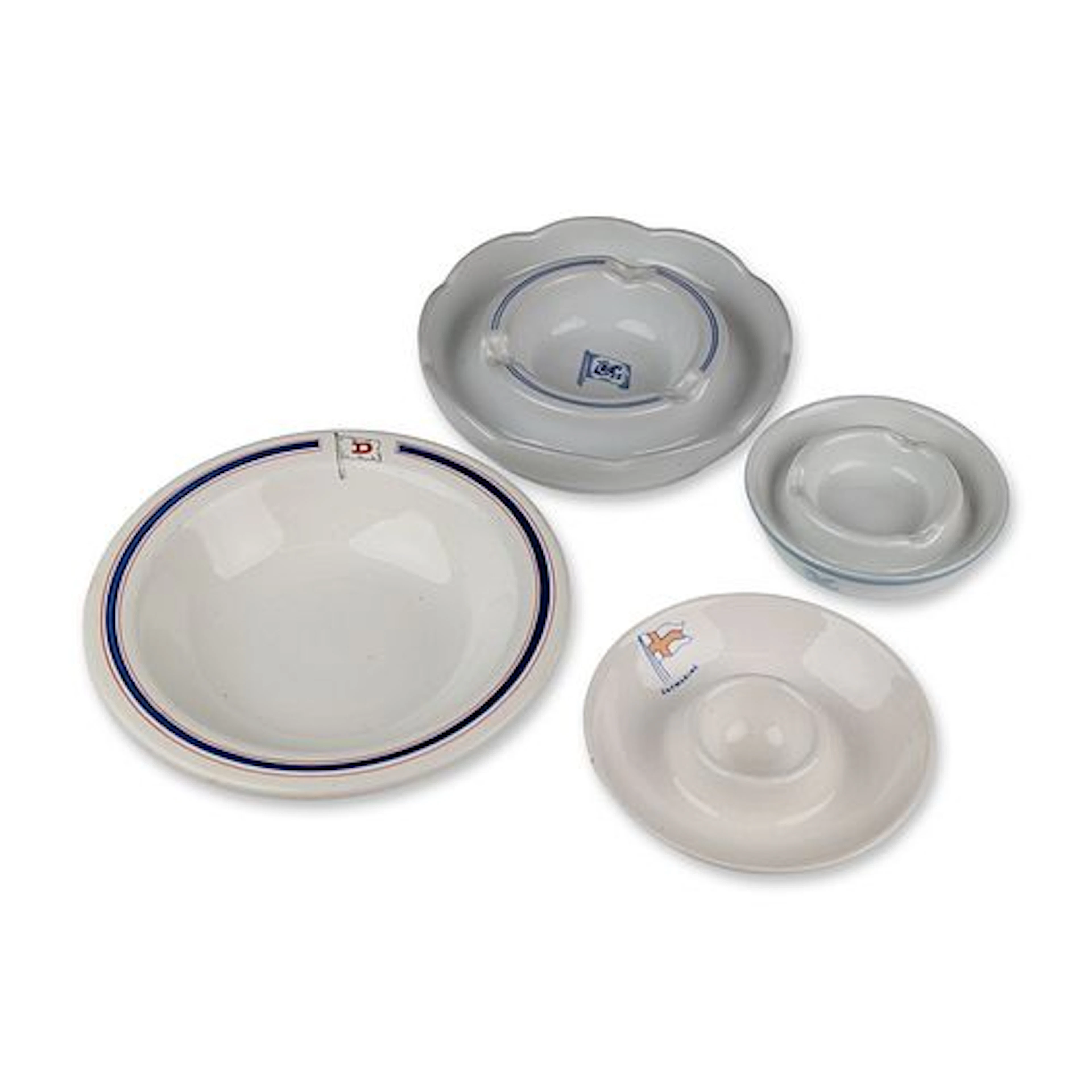 4pc Rosenthal, Bauscher Weiden, Continental, and Globe Pottery Maritime