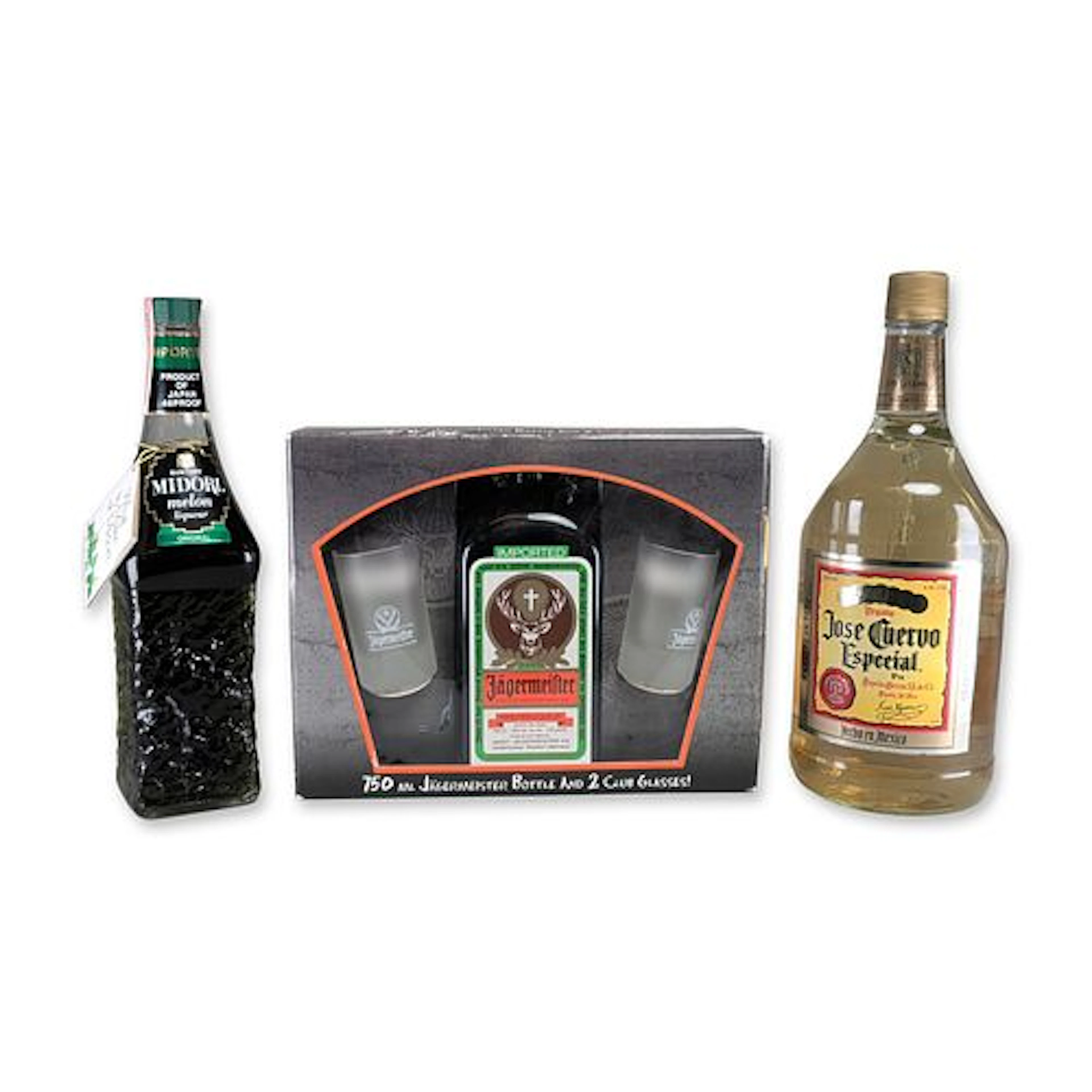 3pc Liqueur and Tequila Bottles Including Jagermeister Gift Set