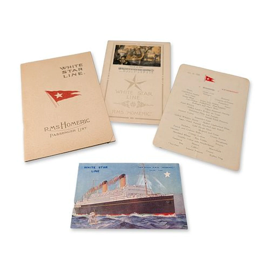 4pc White Star Line RMS Homeric Ephemera Collection 1928