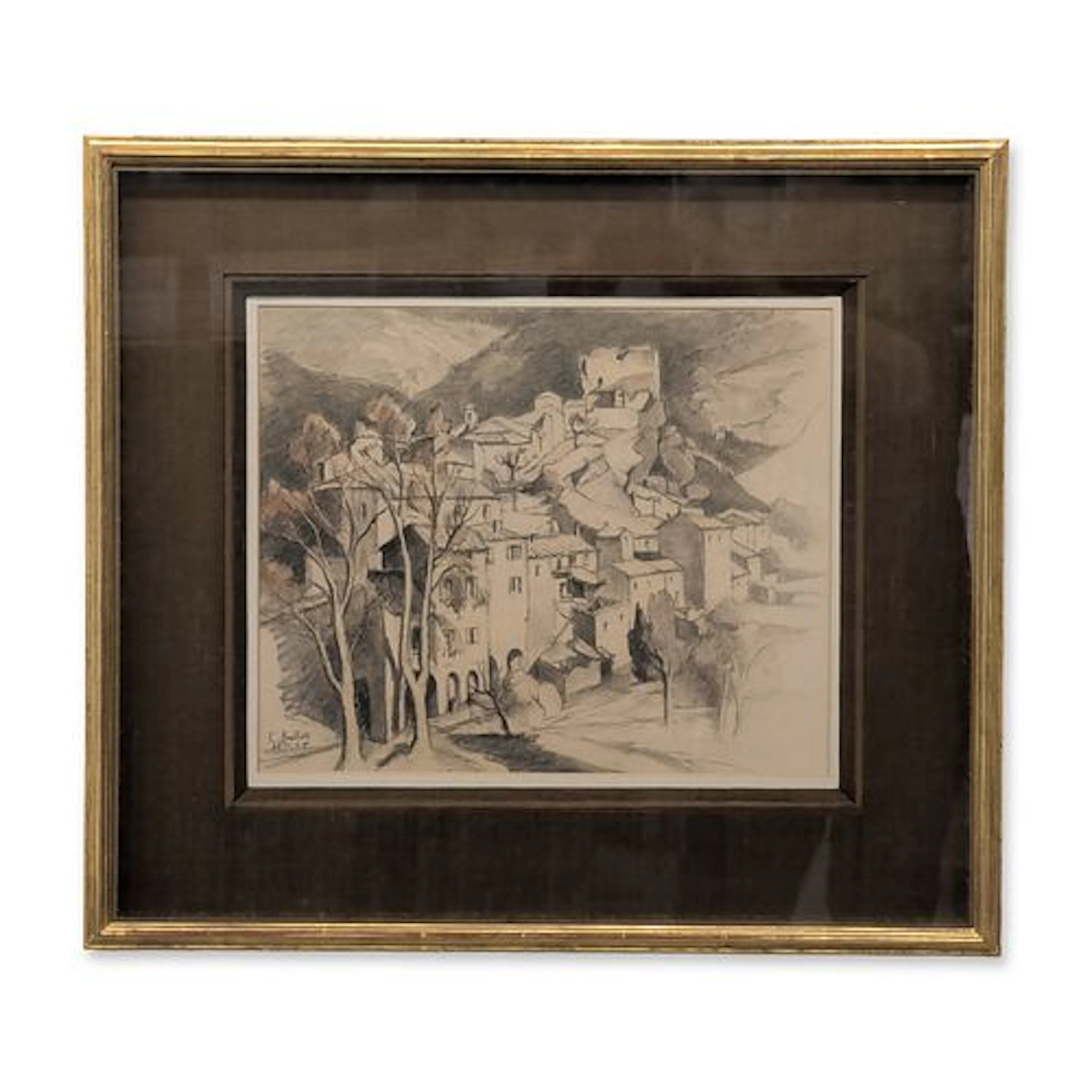 Clementine Ballot (French 1891-1964) Pastel on Paper, Mediterranean