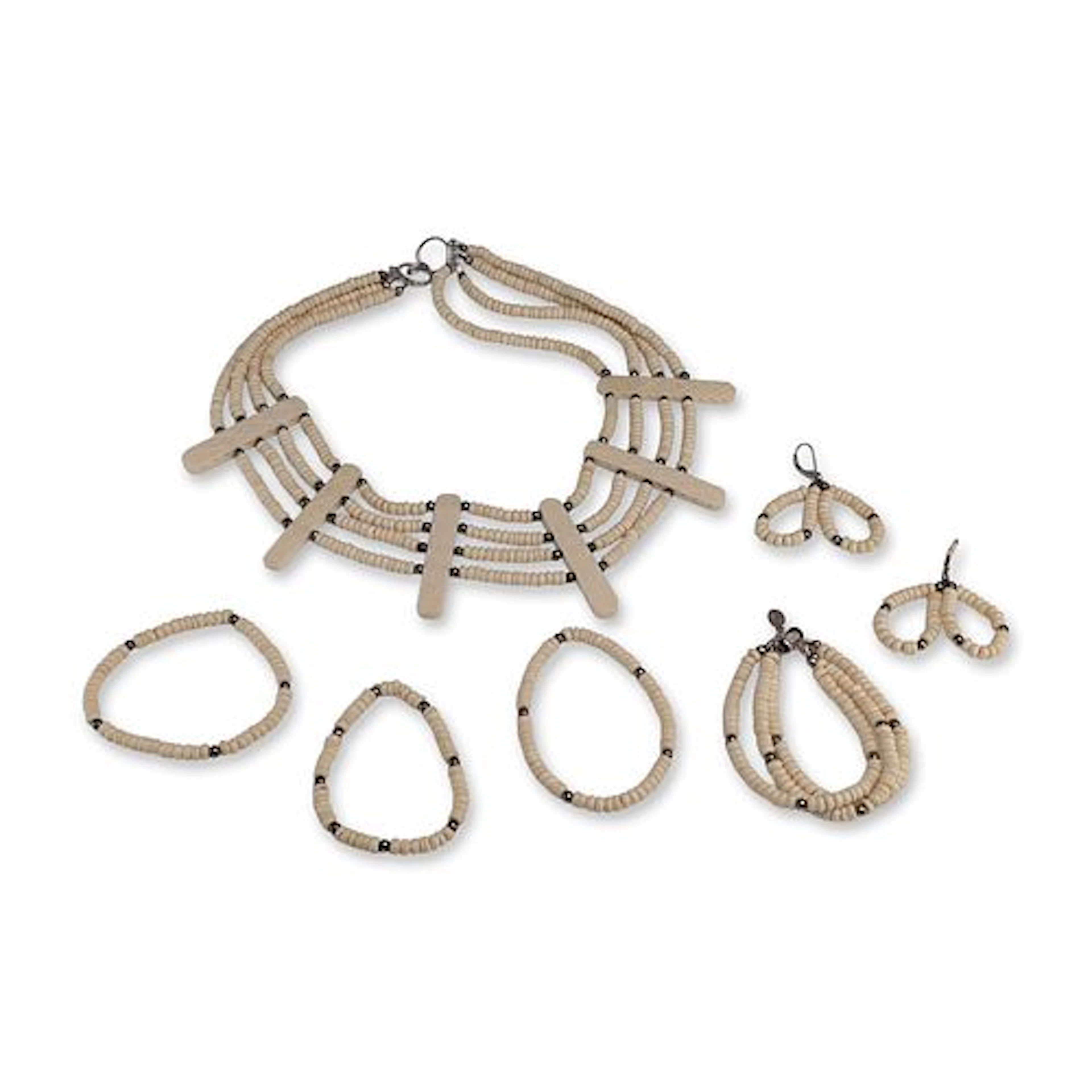 6pc Sterling Silver and Bone Jewelry Collection