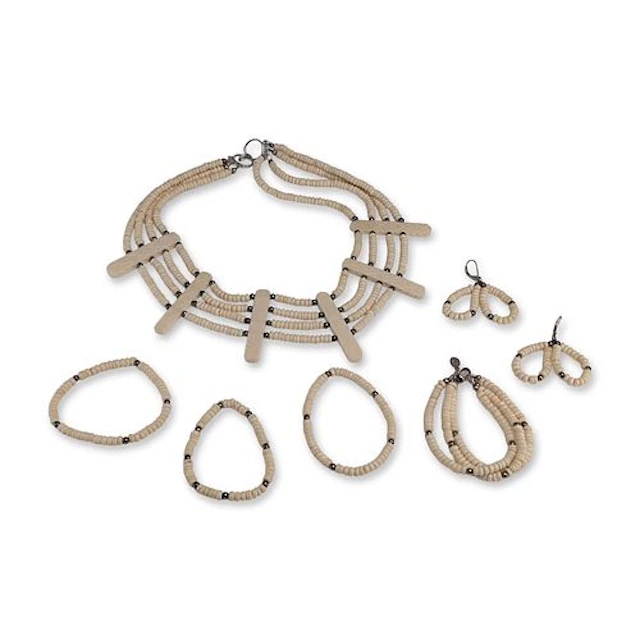6pc Sterling Silver and Bone Jewelry Collection