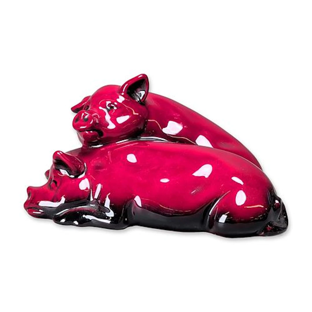 Royal Doulton Flambe Noke Snoozing Pigs Figurine