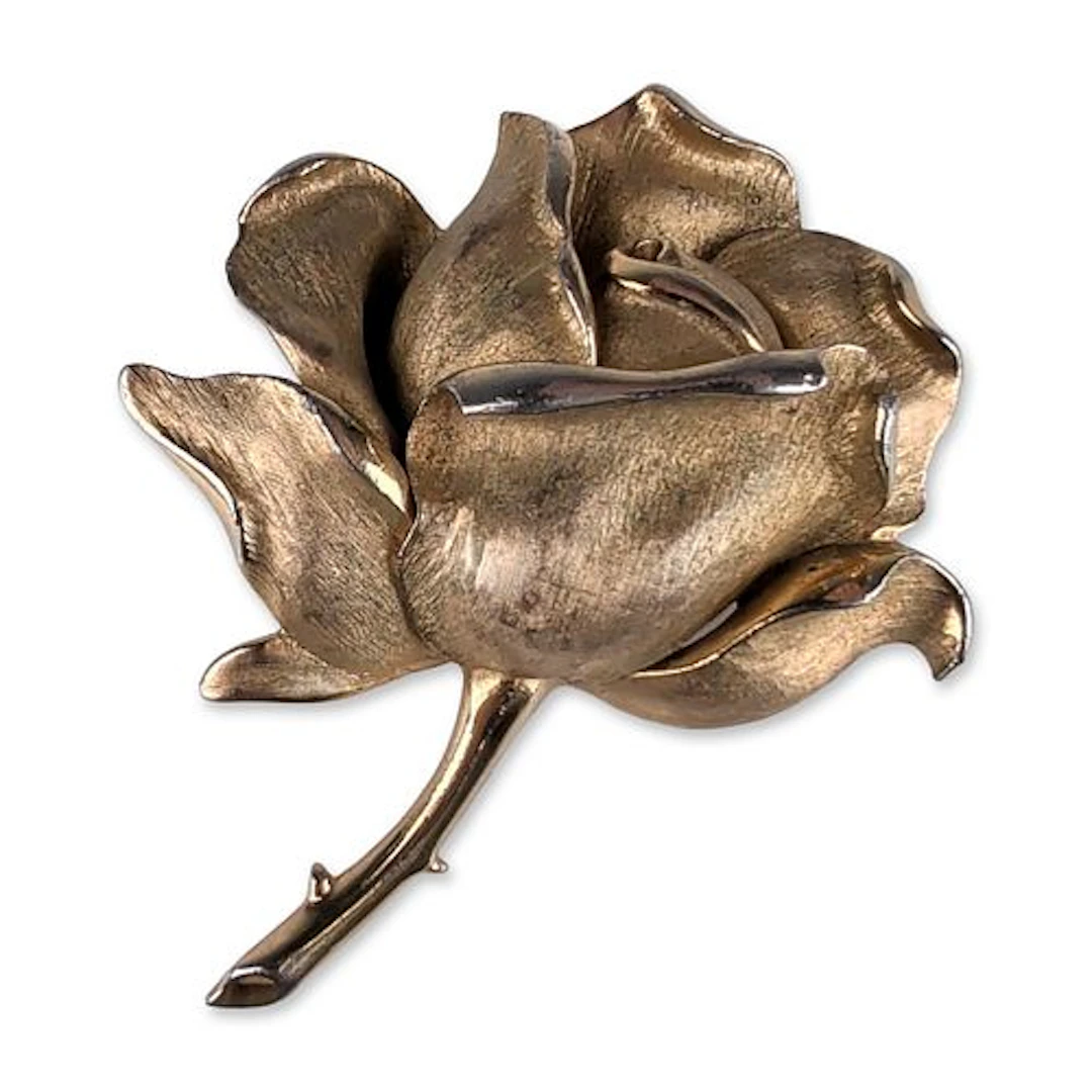 Trifari Gold-Plated Rose Brooch