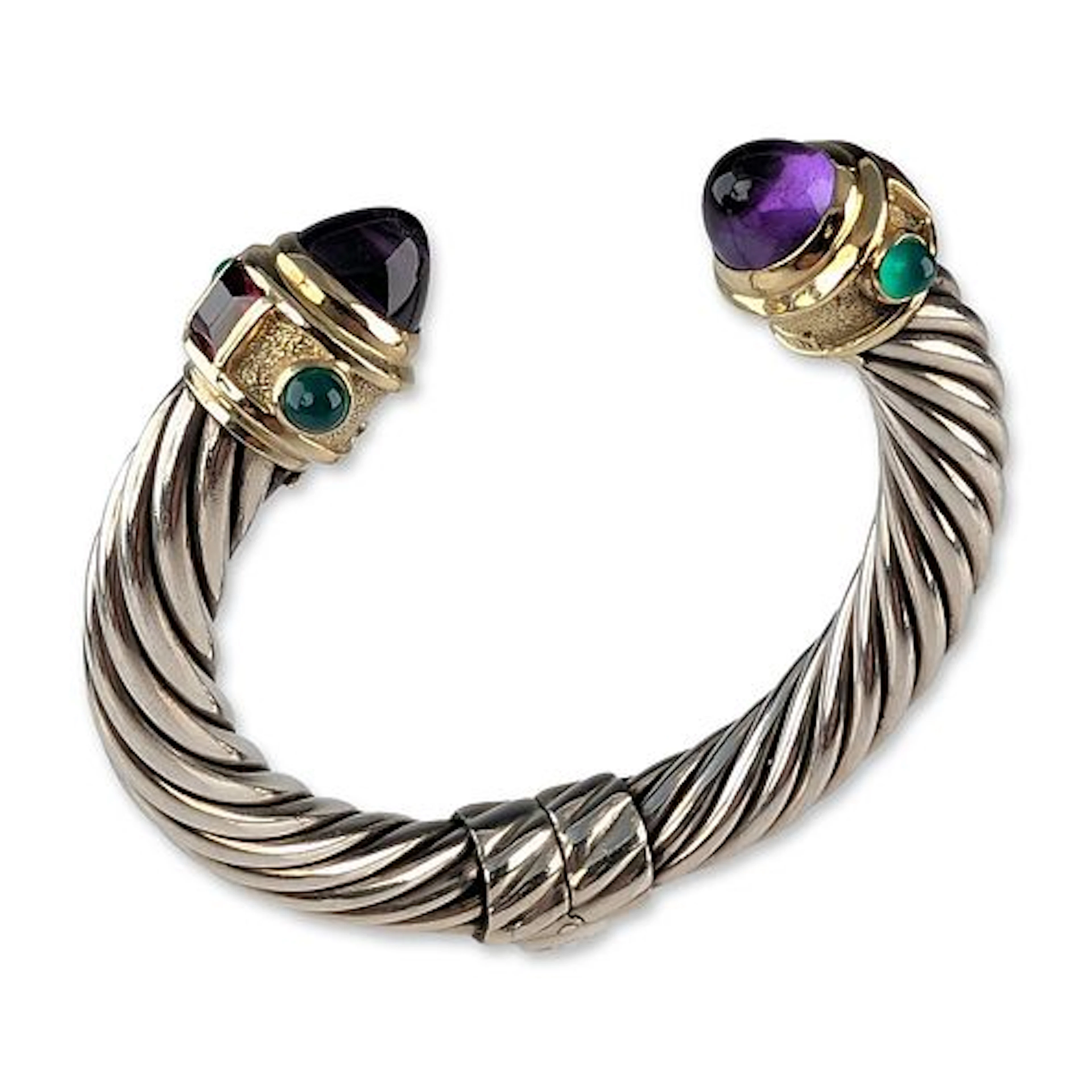 David Yurman 14K Gold and Sterling Silver Renaissance Cuff Bracelet