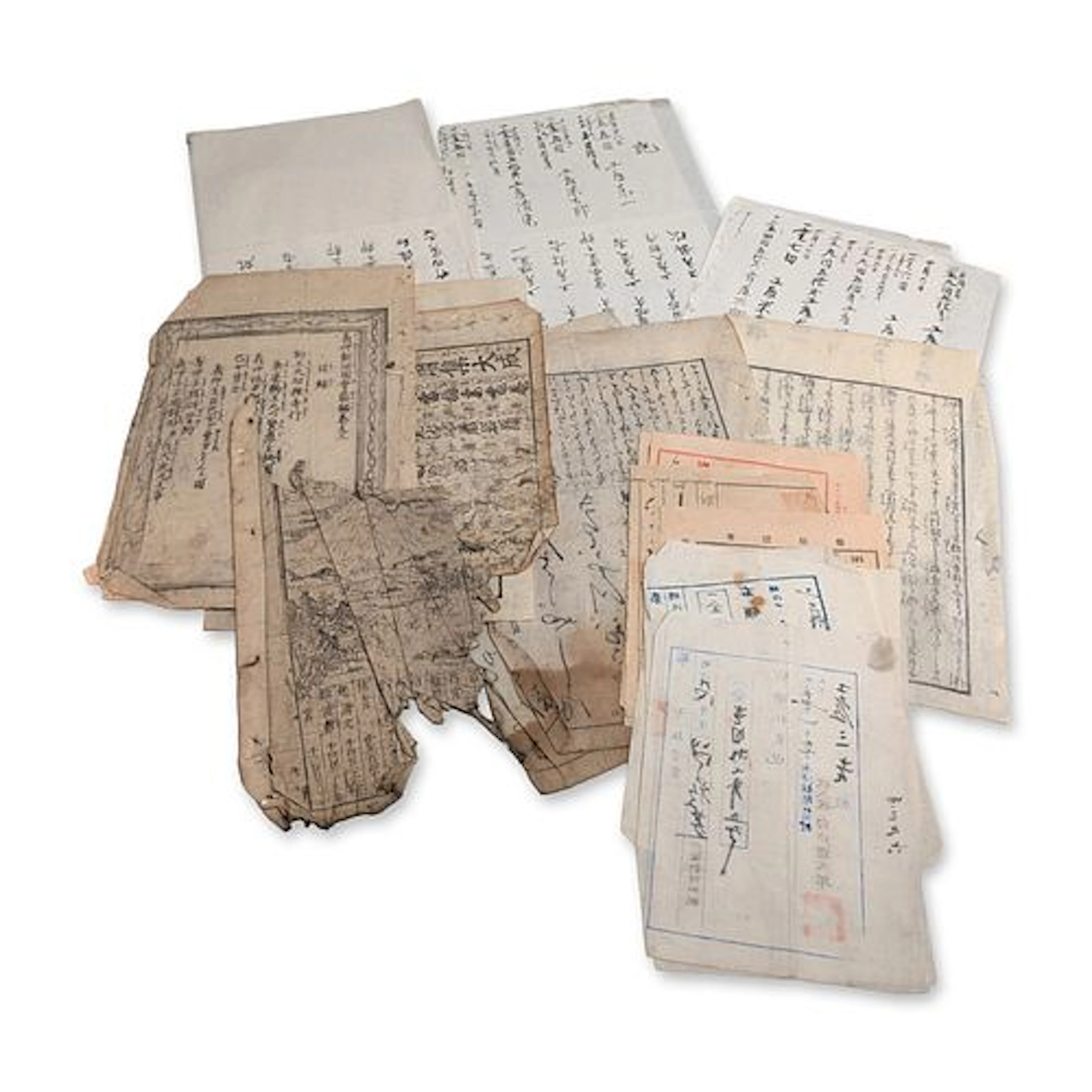 23pc Collection of Meiji and Taisho Period Japanese Archival Documents