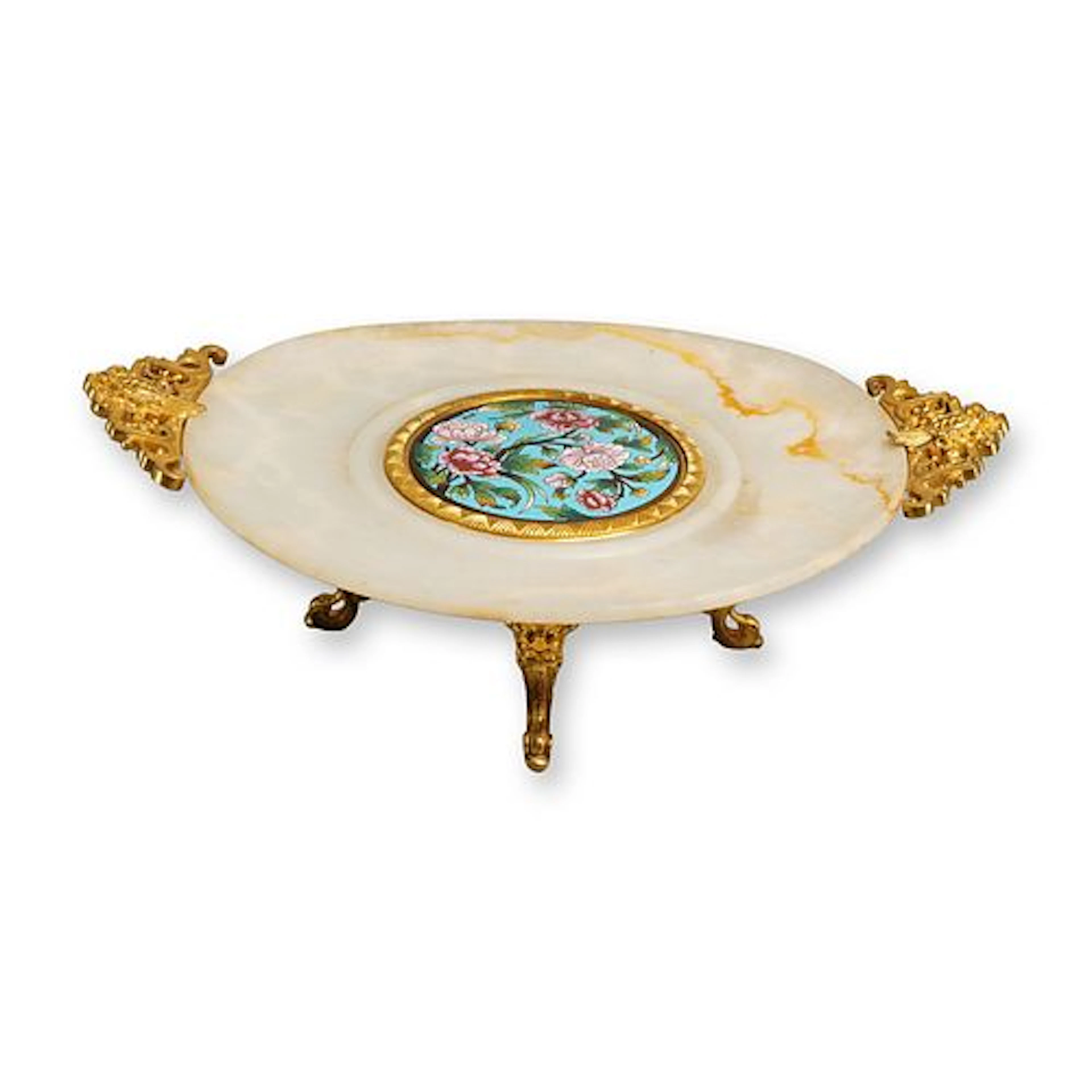 French 19th Century Onyx and Ormolu Mounted Centerpiece with Champleve