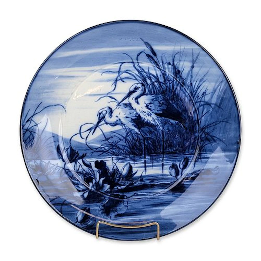 Royal Doulton Monochrome Blue Bird Earthenware Charger, Lytton D4379
